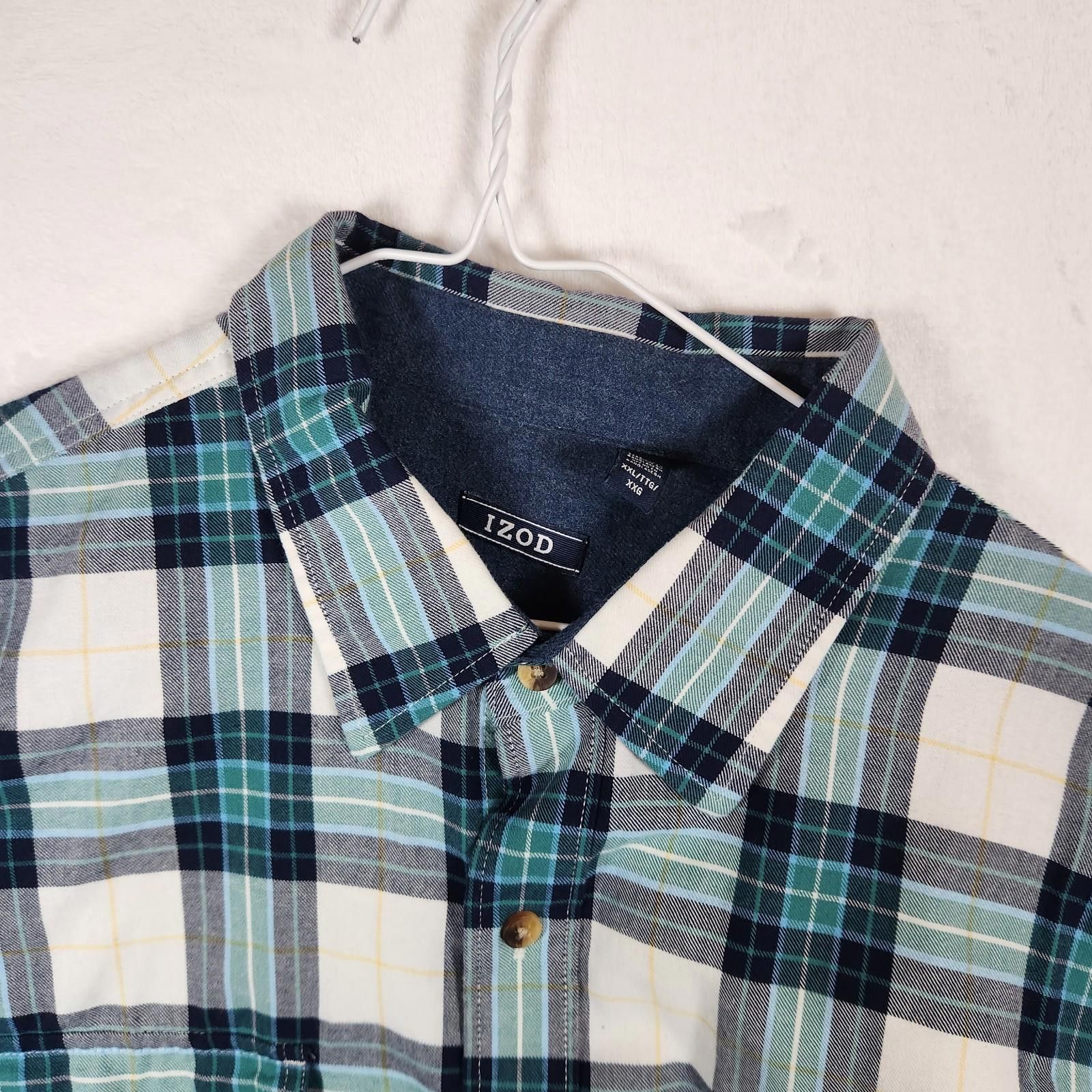 Izod Izod Blue Plaid Long Sleeve Button Down Shirt Size 2XL Size US XXL / EU 58 / 5 - 4 Thumbnail