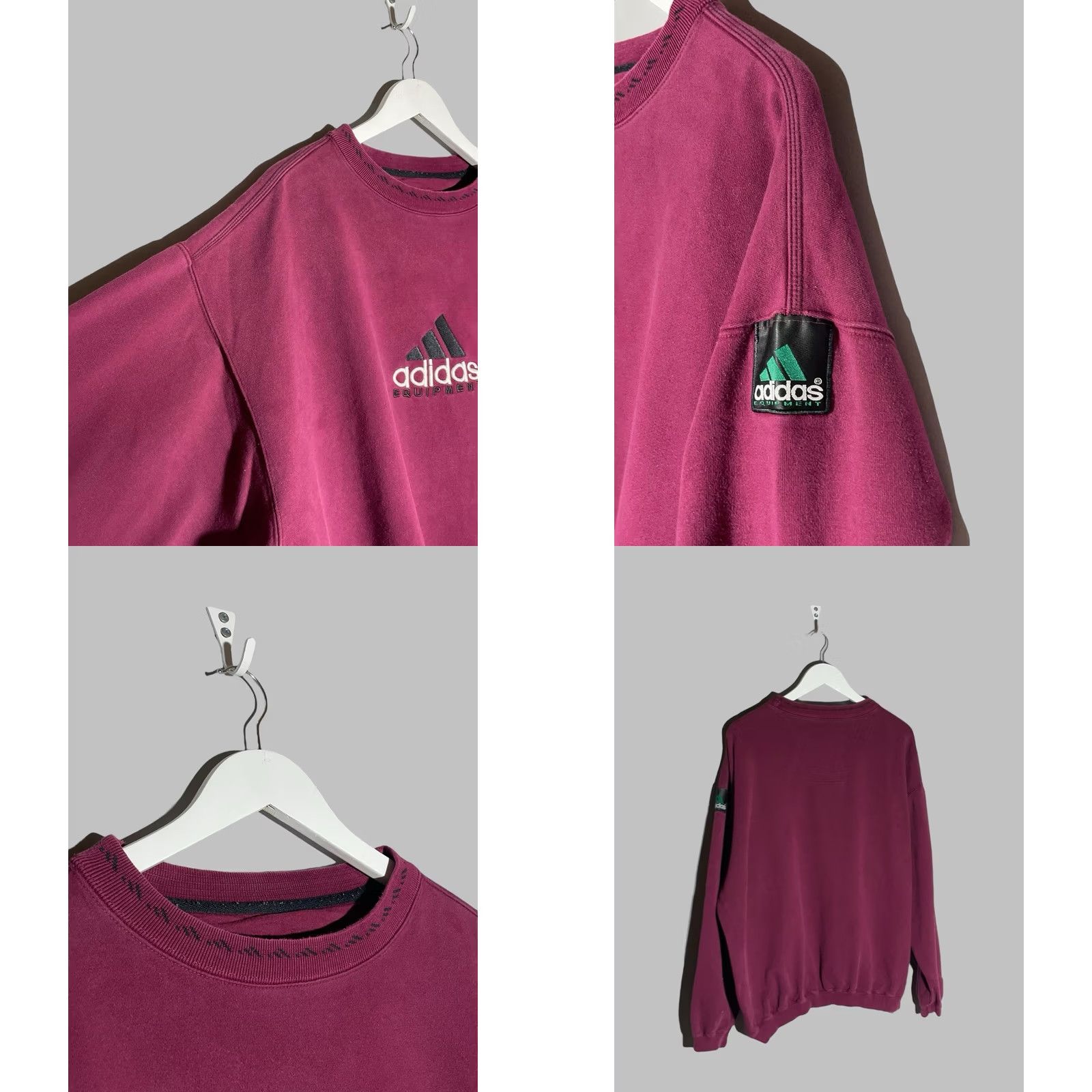 Adidas Adidas Equipment Vintage 90s Crew Neck Sweatshirt Men L Red Cotton Sweatshirt Sweatshirt Red 90s Mens Size US L / EU 52-54 / 3 - 8 Thumbnail