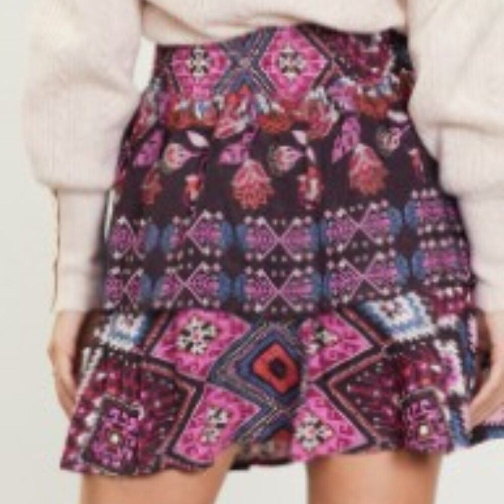 Other Print Ruffled Mini Skirt Size 32" / US 10 / IT 46 - 2 Thumbnail
