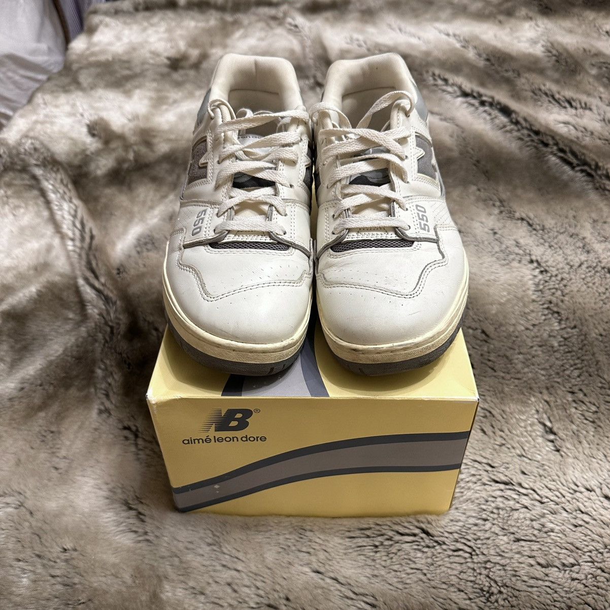 Aime Leon Dore × New Balance New Balance x Aime Leon Dore 550 Sneakers - White/Cream/Grey Size US 9.5 / EU 42-43 - 3 Thumbnail
