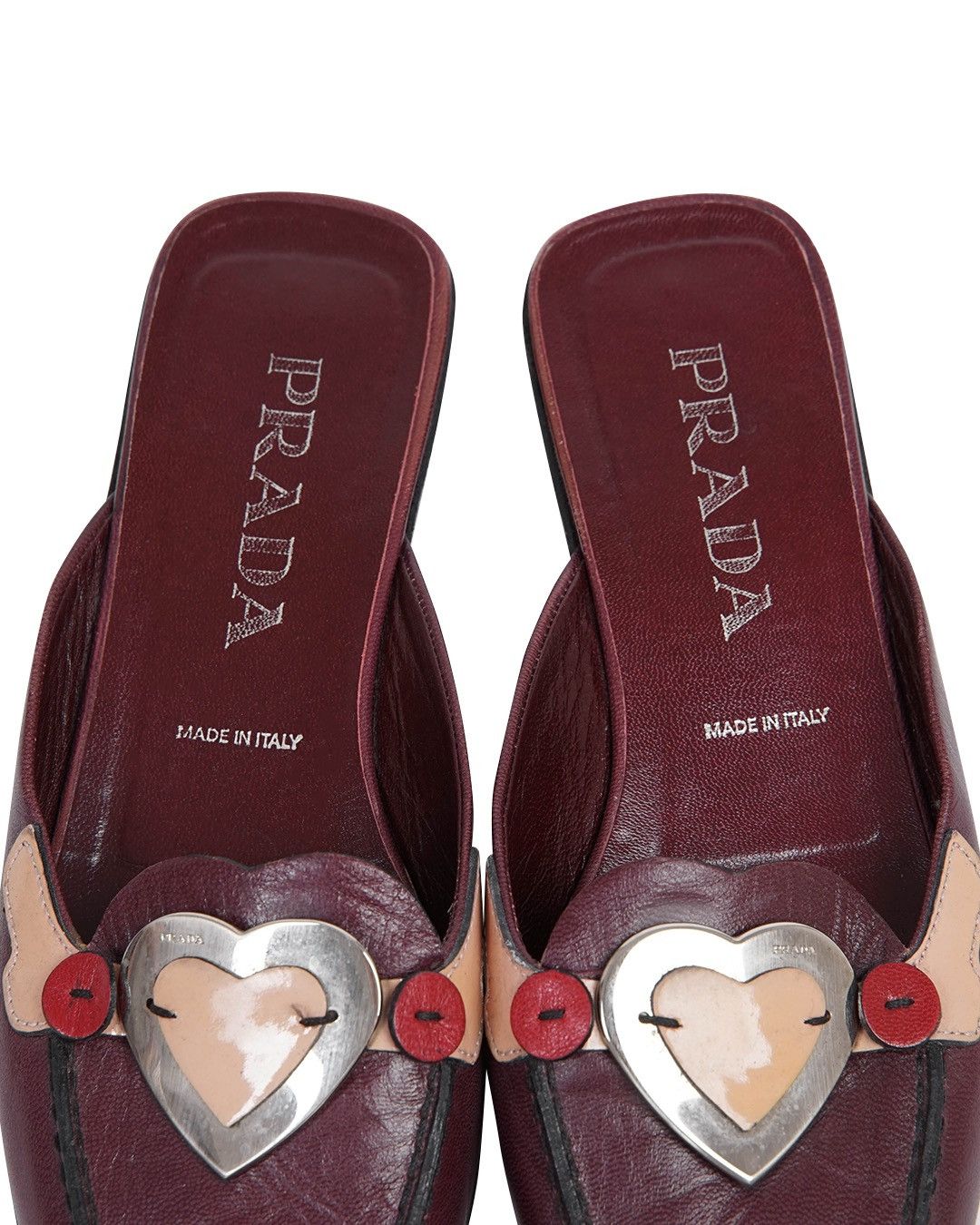Prada Prada S/S2000 Burgundy Heart Slipper Size US 7 / IT 37 - 7 Thumbnail