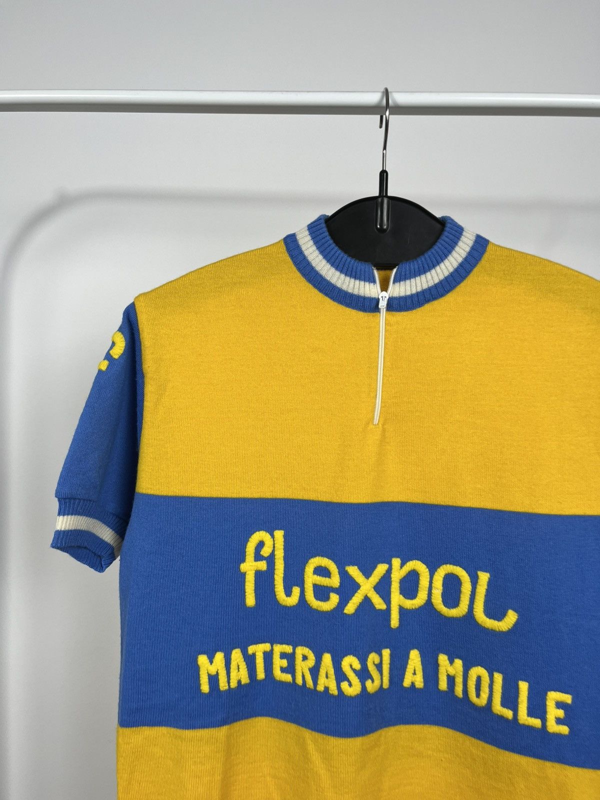 Other Vintage Flexpol Wool Cycling Jersey Yellow Blue Zip Size 48 Size US M / EU 48-50 / 2 - 4 Thumbnail