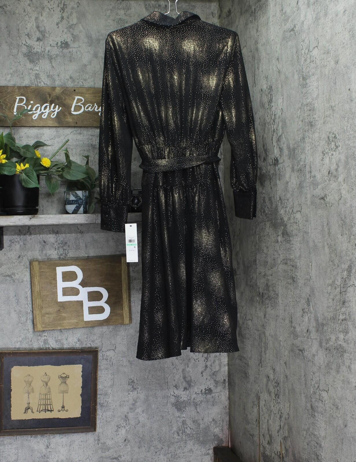 Calvin Klein Nwt Calvin Klein Midi Button Cuff Dress Black / Gold 8 Size M / US 6-8 / IT 42-44 - 2 Thumbnail