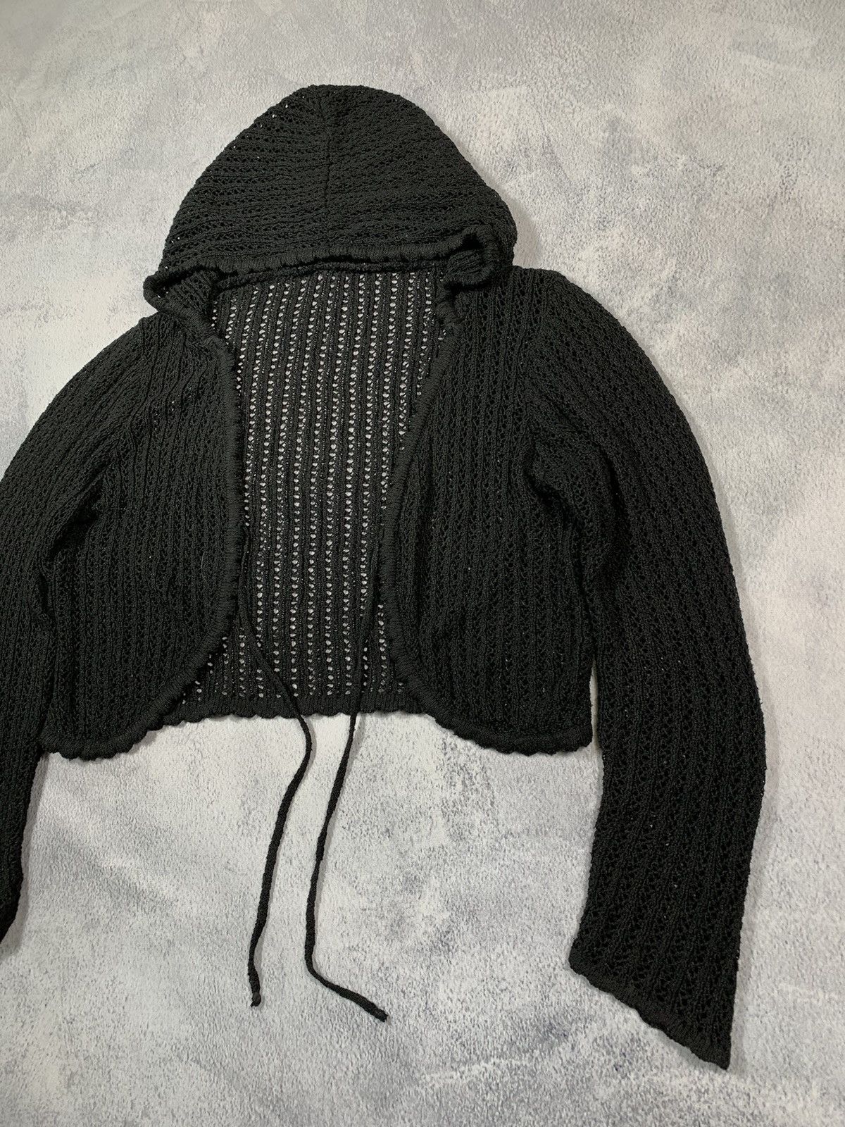 Japanese Brand × Vintage Vintage Y2K style Cropped Mesh hoodie Avant Garde opium Size S / US 4 / IT 40 - 3 Thumbnail