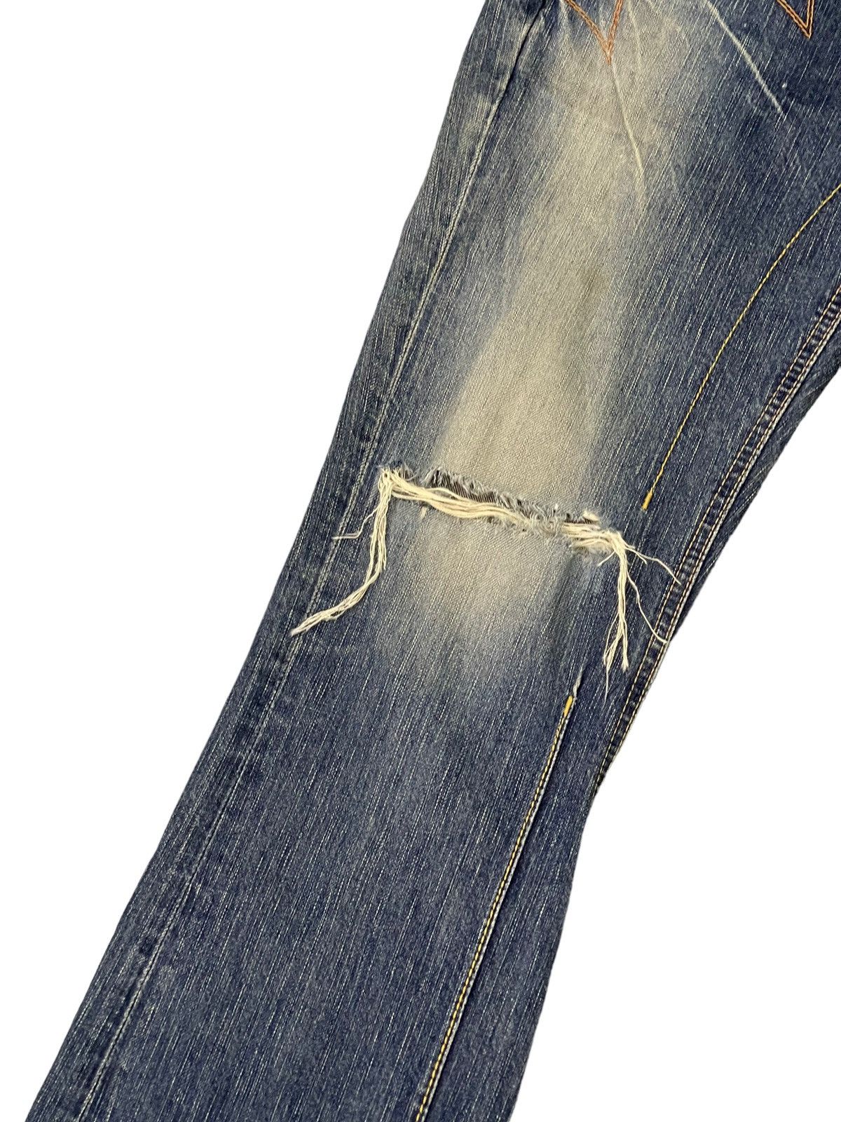 Edwin Flare Jeans Edwin Japan Faded Distress Boot Cut 8🟦1 Size US 29 - 6 Thumbnail