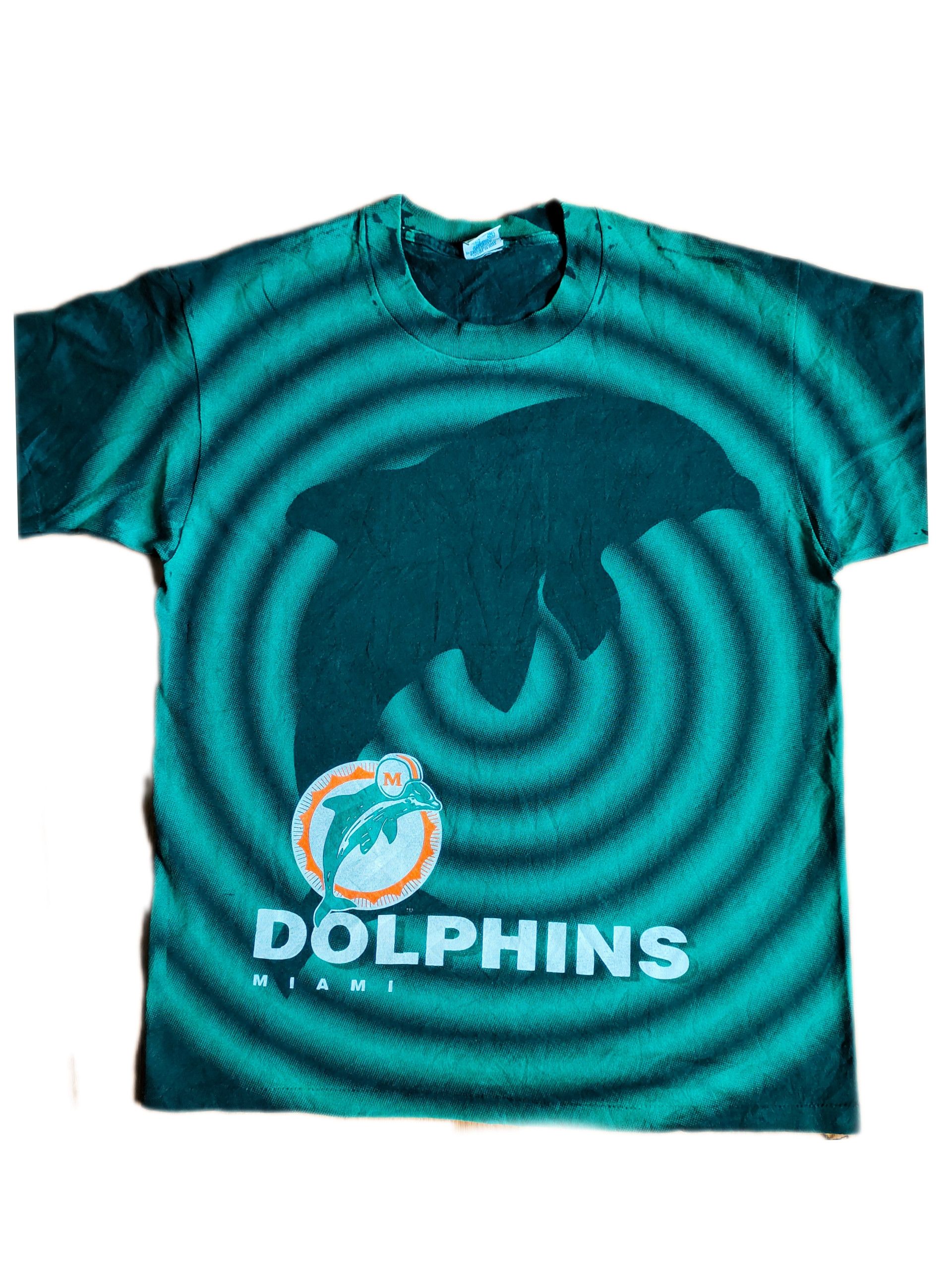 NFL × Salem Sportswear × Vintage Rare Vintage Miami Dolphins Shadow 90's T-shirt Size US L / EU 52-54 / 3 - 4 Thumbnail