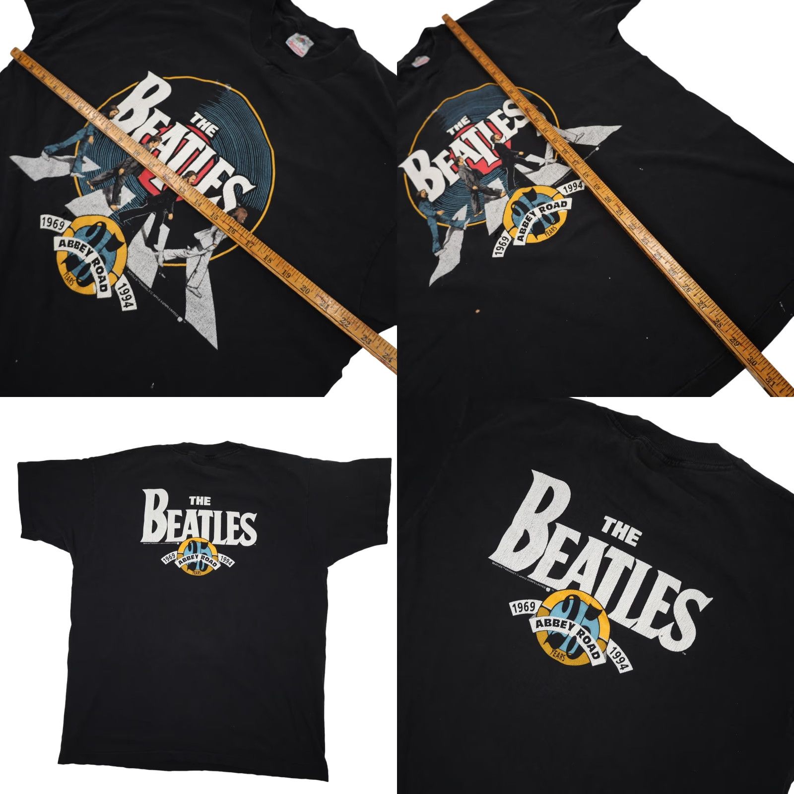 Vintage VINTAGE The Beatles Abbey Road 25th Anniversary Graphic T Shirt Mens XL Black 1994 8/10 Crew Neck 23"x30" Size US XL / EU 56 / 4 - 8 Thumbnail