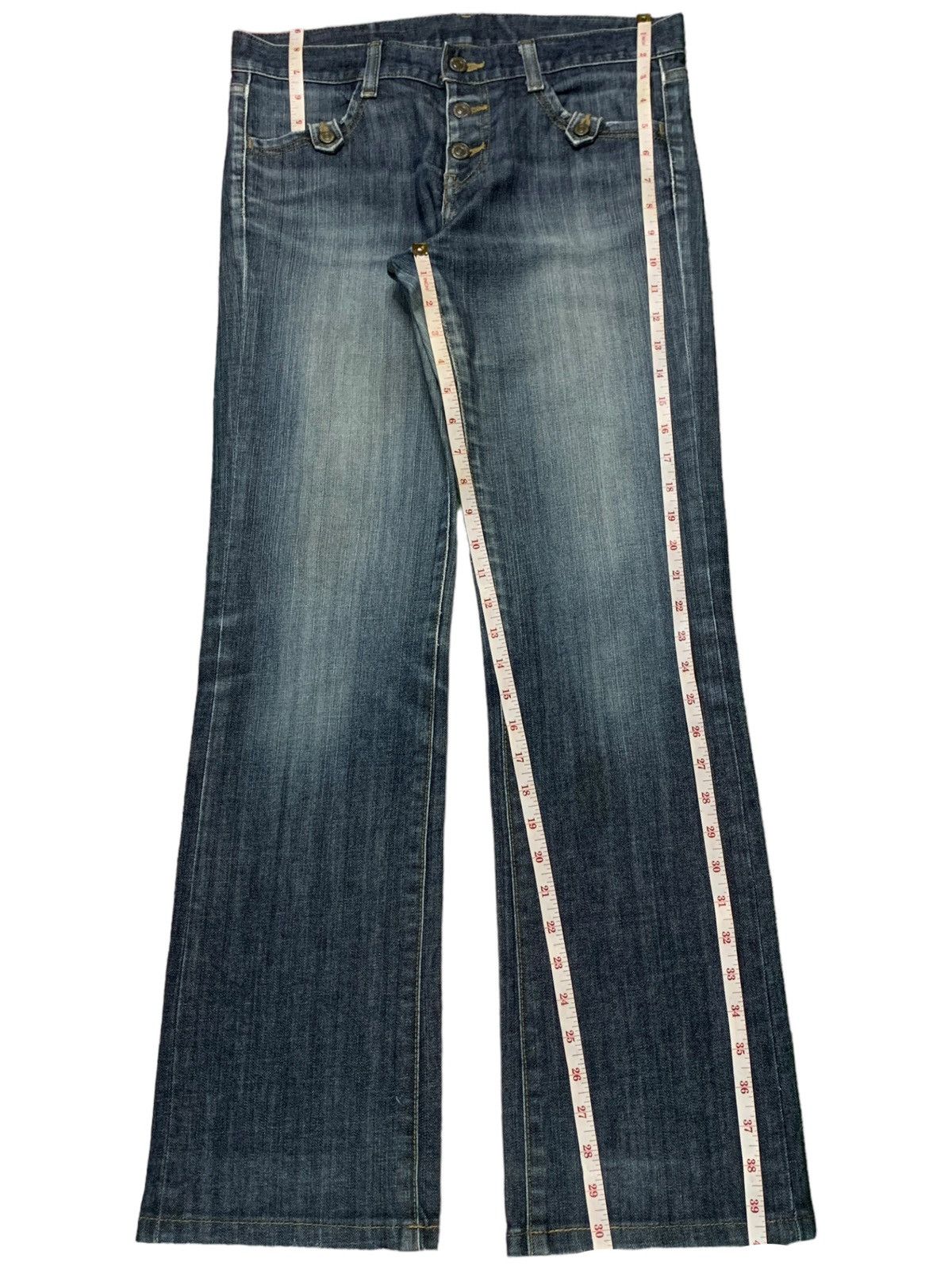 Japanese Brand × Vintage Vintage Japanese Brand Button Fly Faded Wash Bootcut Jeans Size 33" - 13 Thumbnail
