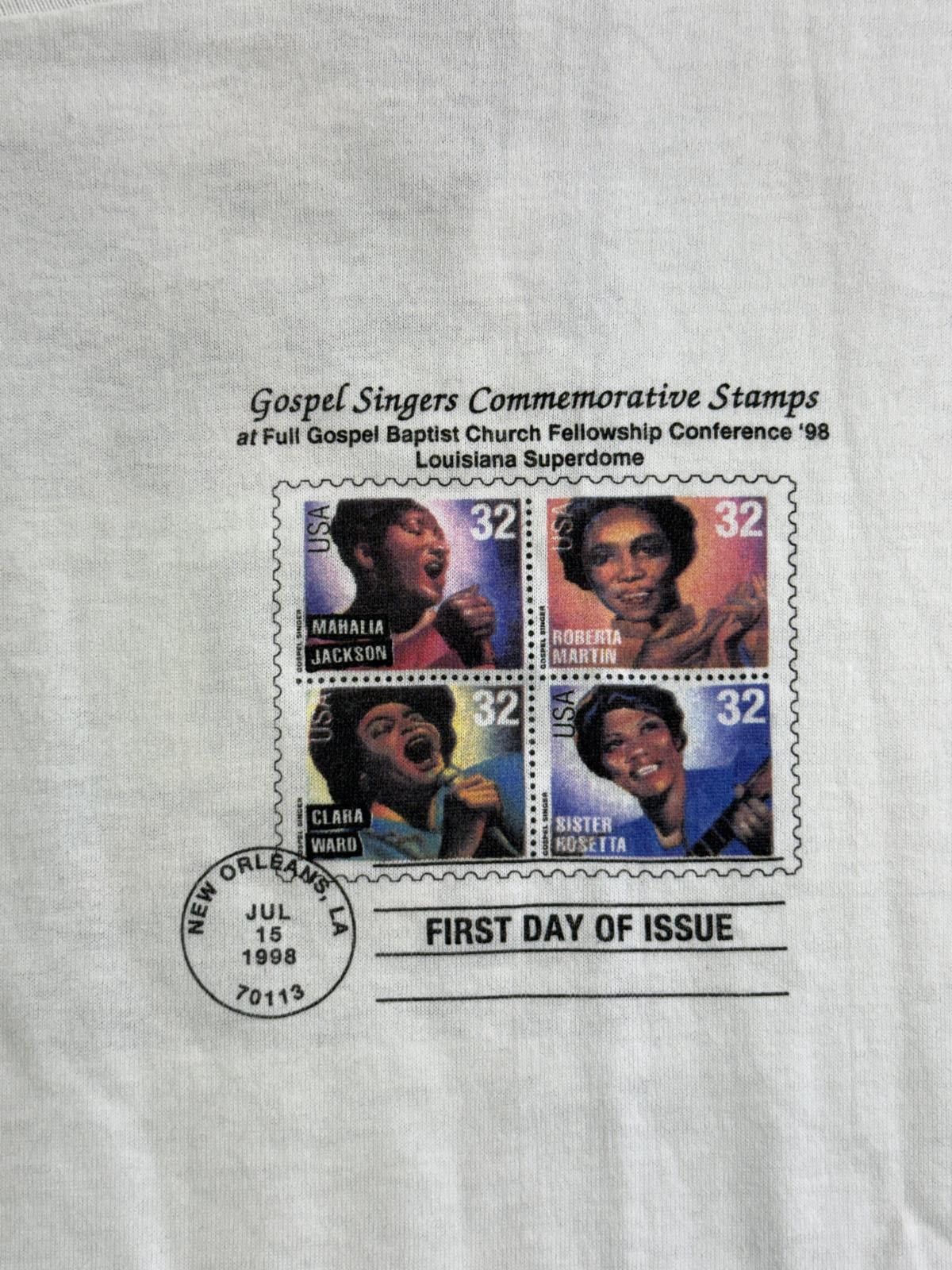 Fruit Of The Loom Vintage 32 Cent Stamp Collector T-shirt Gospel Singer Tee L Size US L / EU 52-54 / 3 - 2 Thumbnail