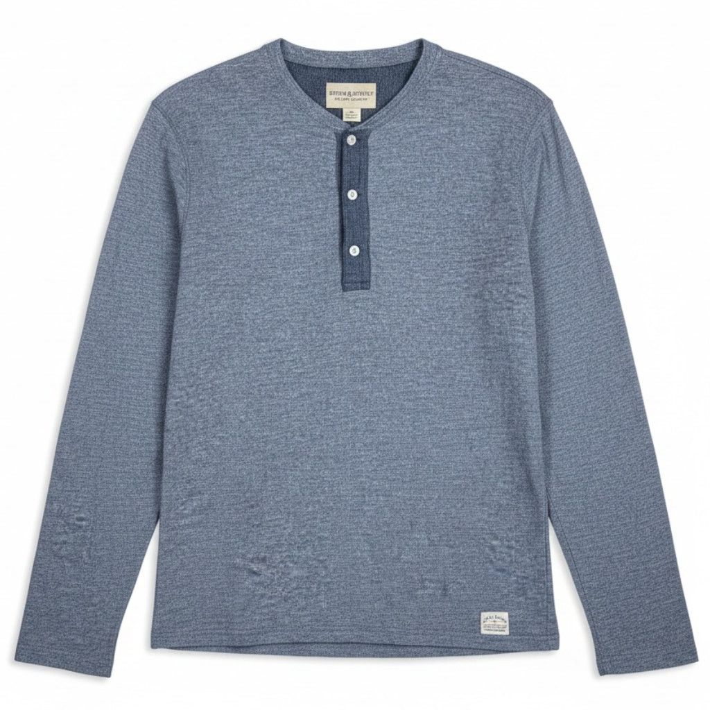 Denim & Supply Ralph Lauren Denim & Supply Ralph Lauren Shirt Men's Large Blue Henley Size US L / EU 52-54 / 3 - 1 Thumbnail
