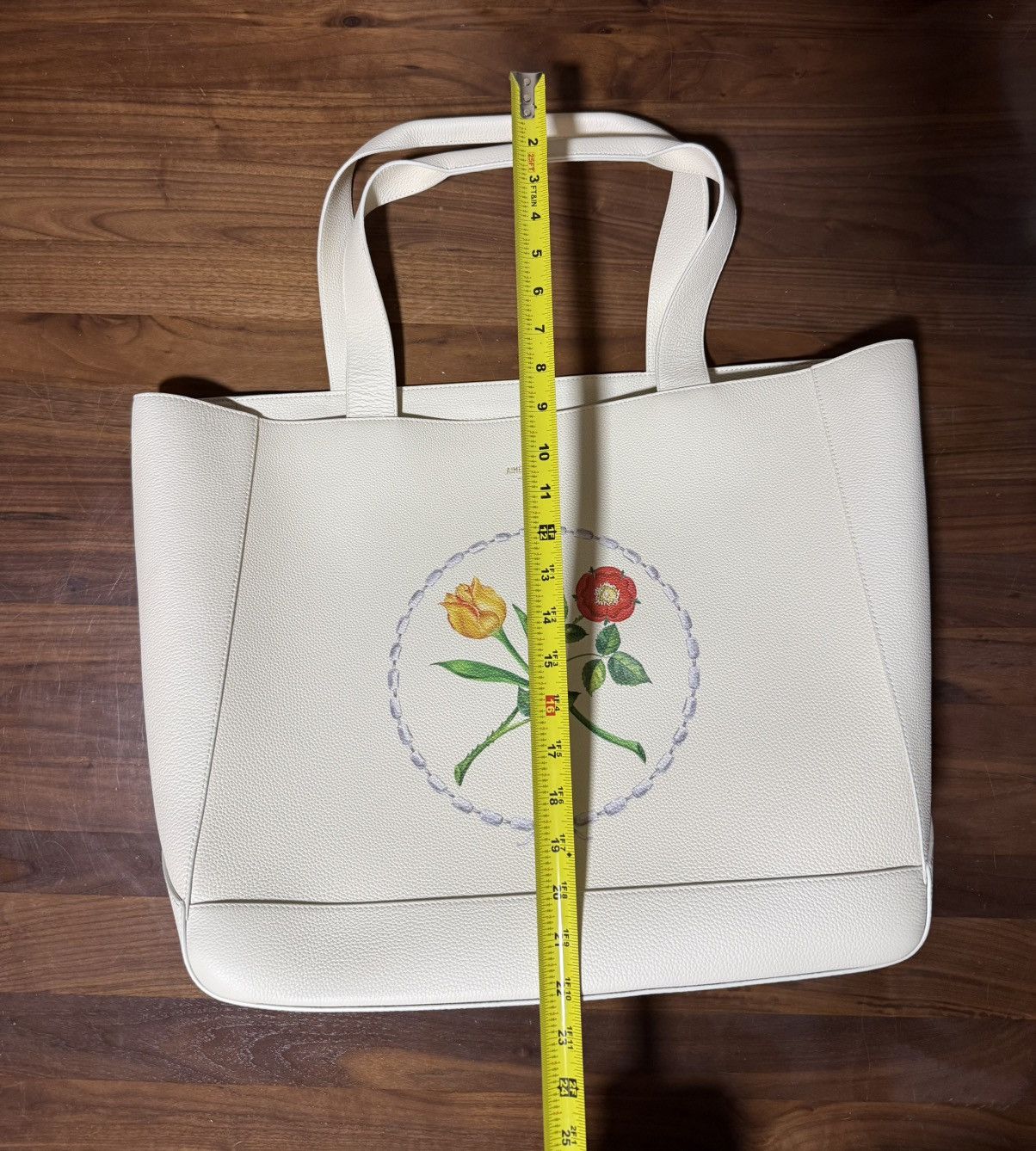 Aime Leon Dore Aime Leon Dore Floral Crest Logo Printed Leather Tote Bag Size ONE SIZE - 9 Thumbnail