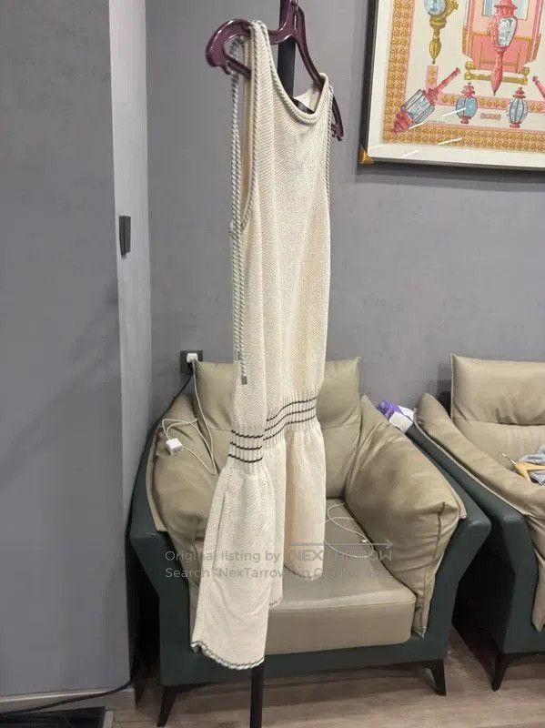 Chanel Chanel White Cotton Women's Dress . Size L / US 10 / IT 46 - 3 Thumbnail