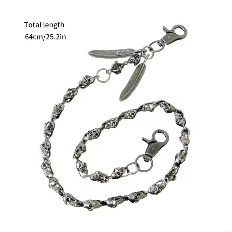 Other Japanese Peripheral Skull and Feather Goth Waist Chain Size ONE SIZE - 6 Thumbnail