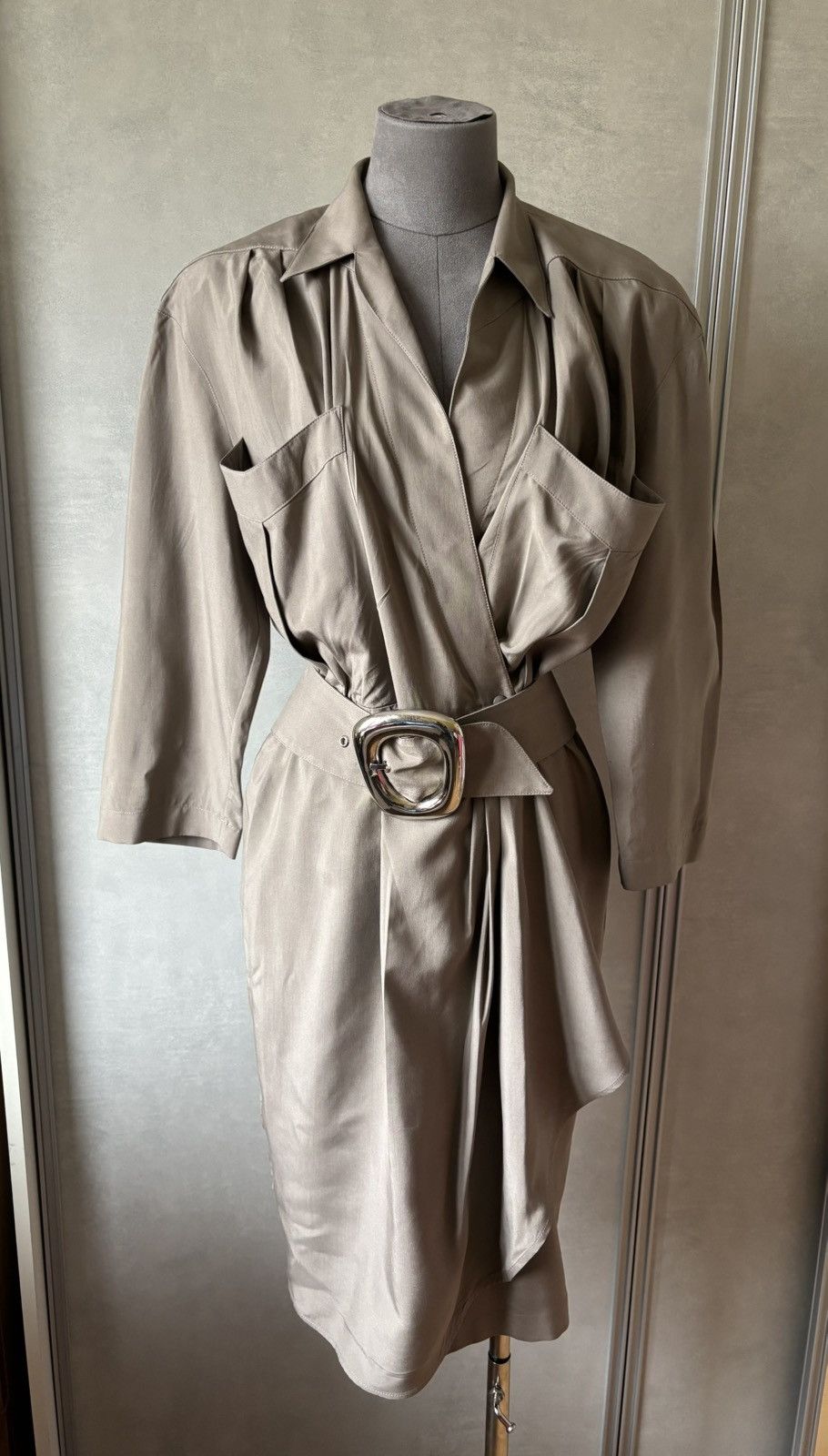 Thierry Mugler THIERRY MUGLER Silk midi dress vintage Size M / US 6-8 / IT 42-44 - 2 Thumbnail