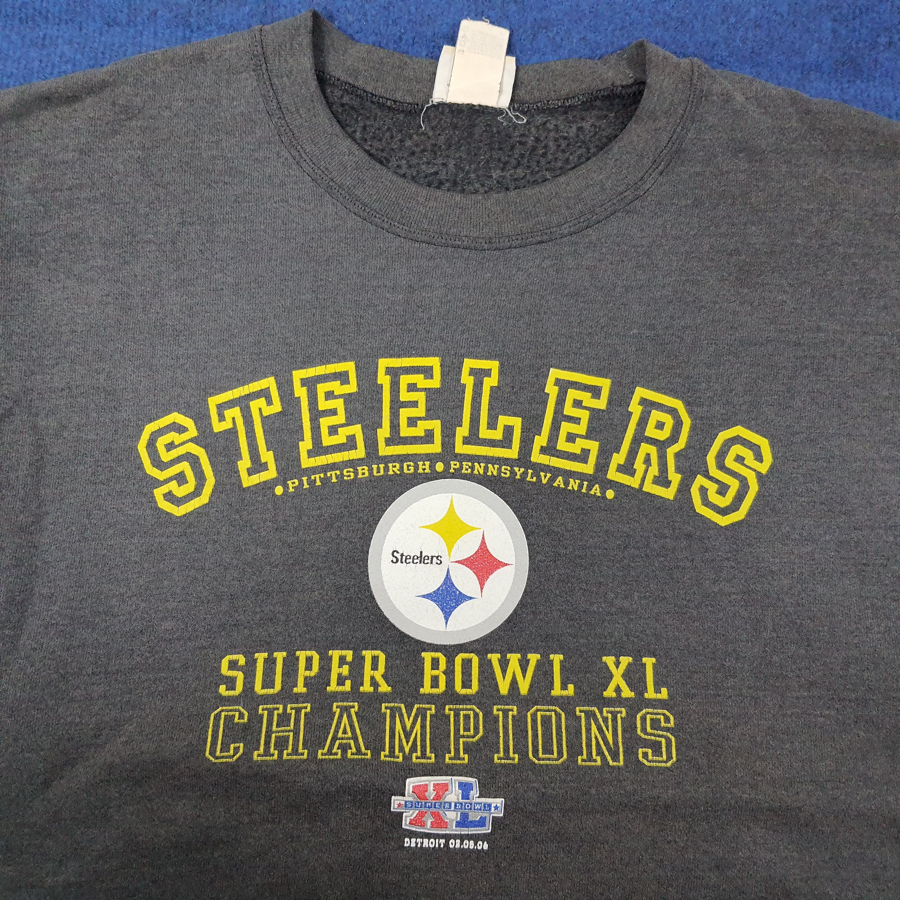 NFL Vintage Steelers Pittsburgh Super Bowl XL Sweatshirt C251N6 Size US XXL / EU 58 / 5 - 2 Thumbnail