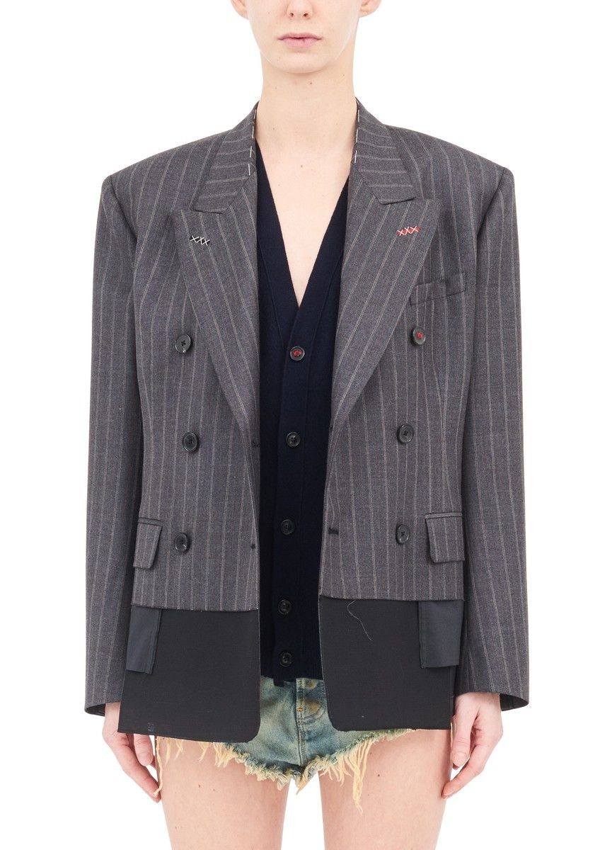 Maison Margiela o1y0625 Blazer in Gray/Black Size M / US 6-8 / IT 42-44 - 2 Thumbnail