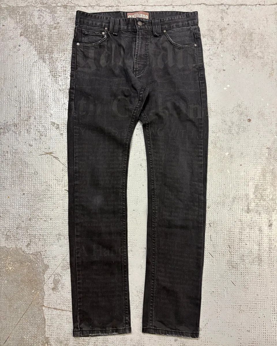 John Galliano SS2014 John Galliano Black Magazine Denim Washed Jeans Size US 31 - 1 Thumbnail