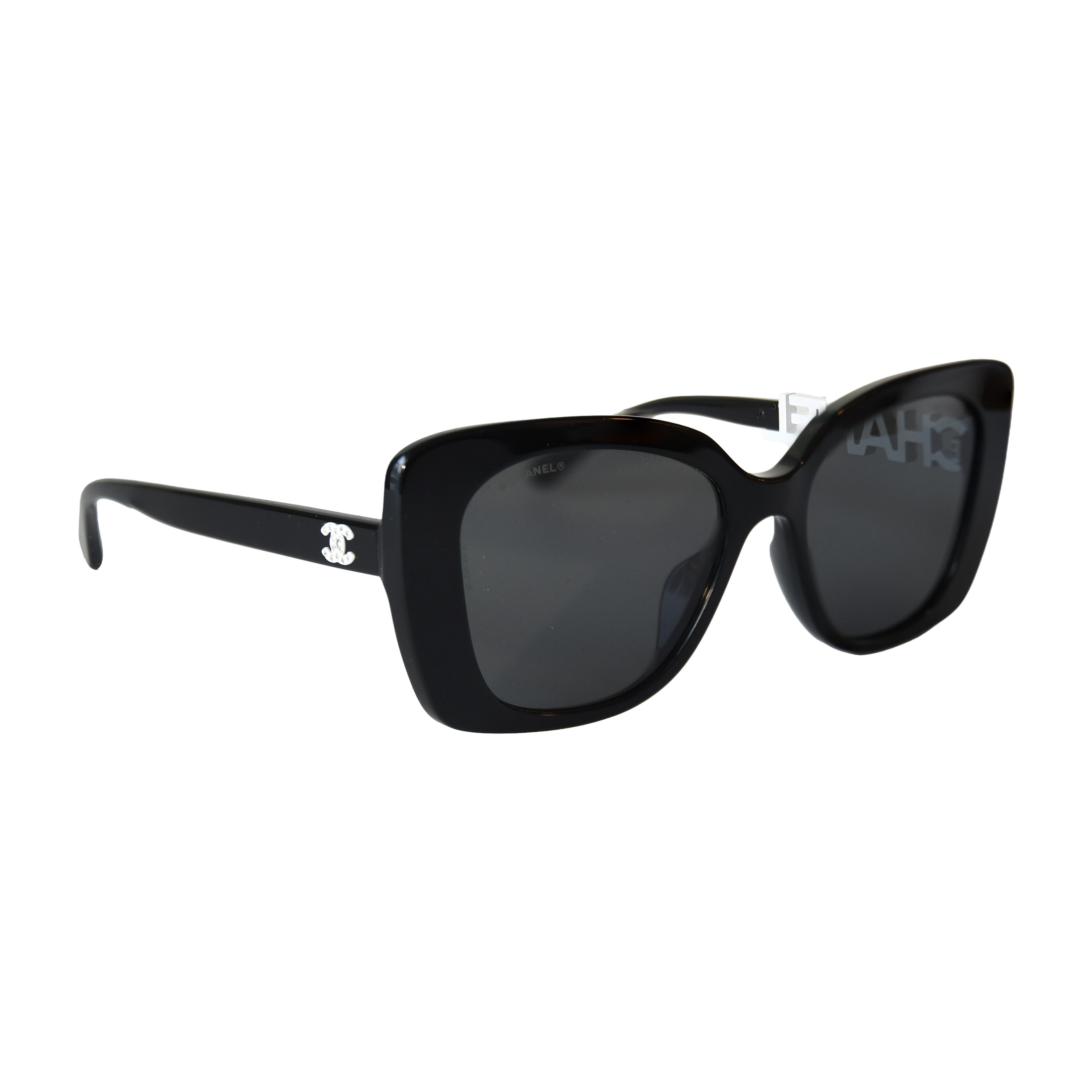 Chanel Chanel Acetate Frame Strass Lettering Square Sunglasses Size ONE SIZE - 1 Thumbnail