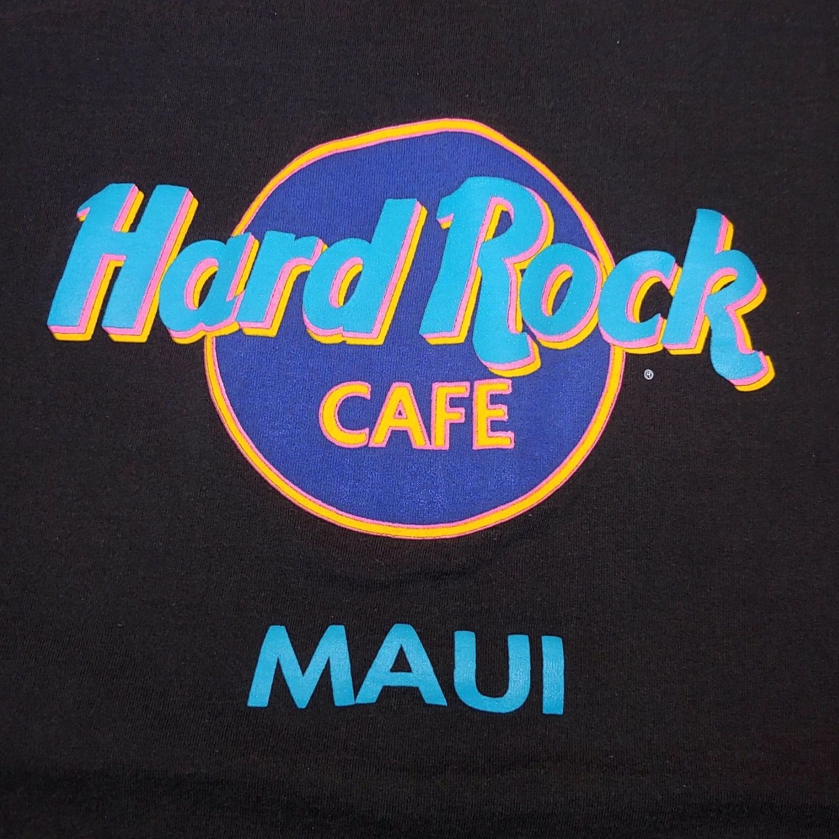 Hard Rock Cafe VINTAGE Hard Rock Cafe Shirt XL Black Logo Maui Hawaii Single Stitch T-Shirt Men - 100% Cotton Size US XL / EU 56 / 4 - 2 Thumbnail