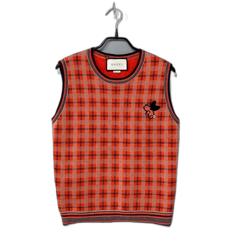 Gucci Gucci Embroidered Plaid Vest for Women-2505 Size L / US 10 / IT 46 - 1 Thumbnail