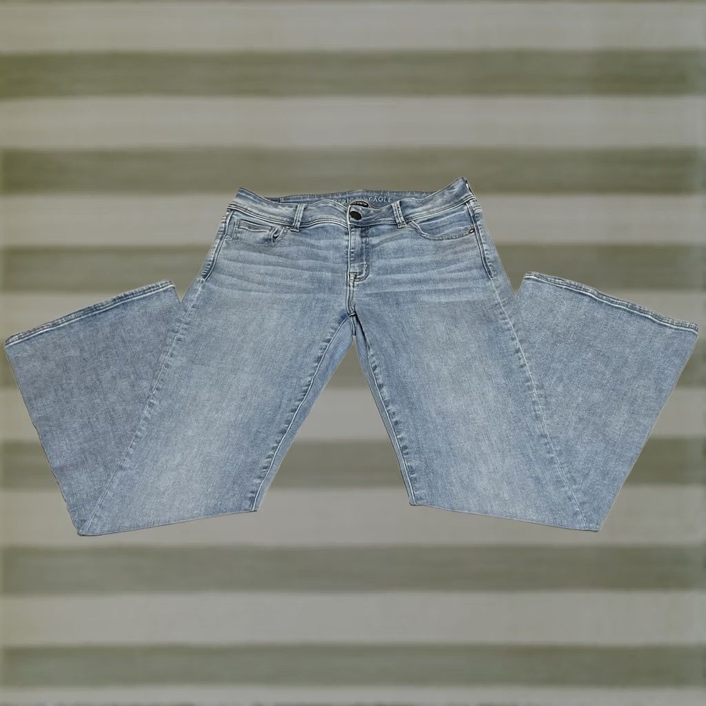 American Eagle Outfitters VINTAGE American Eagle Kick Boot Super Stretch Jeans Women’s 10 Short (31x28) Blue Size 32" / US 10 / IT 46 - 1 Thumbnail