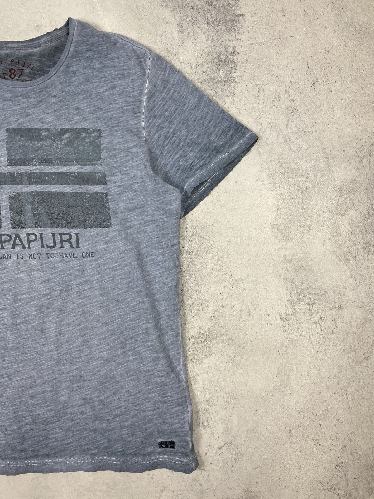 Napapijri Napapijri Big Logo Gorpcore Outdoor Washed Blue T Shirt Size US XL / EU 56 / 4 - 4 Thumbnail