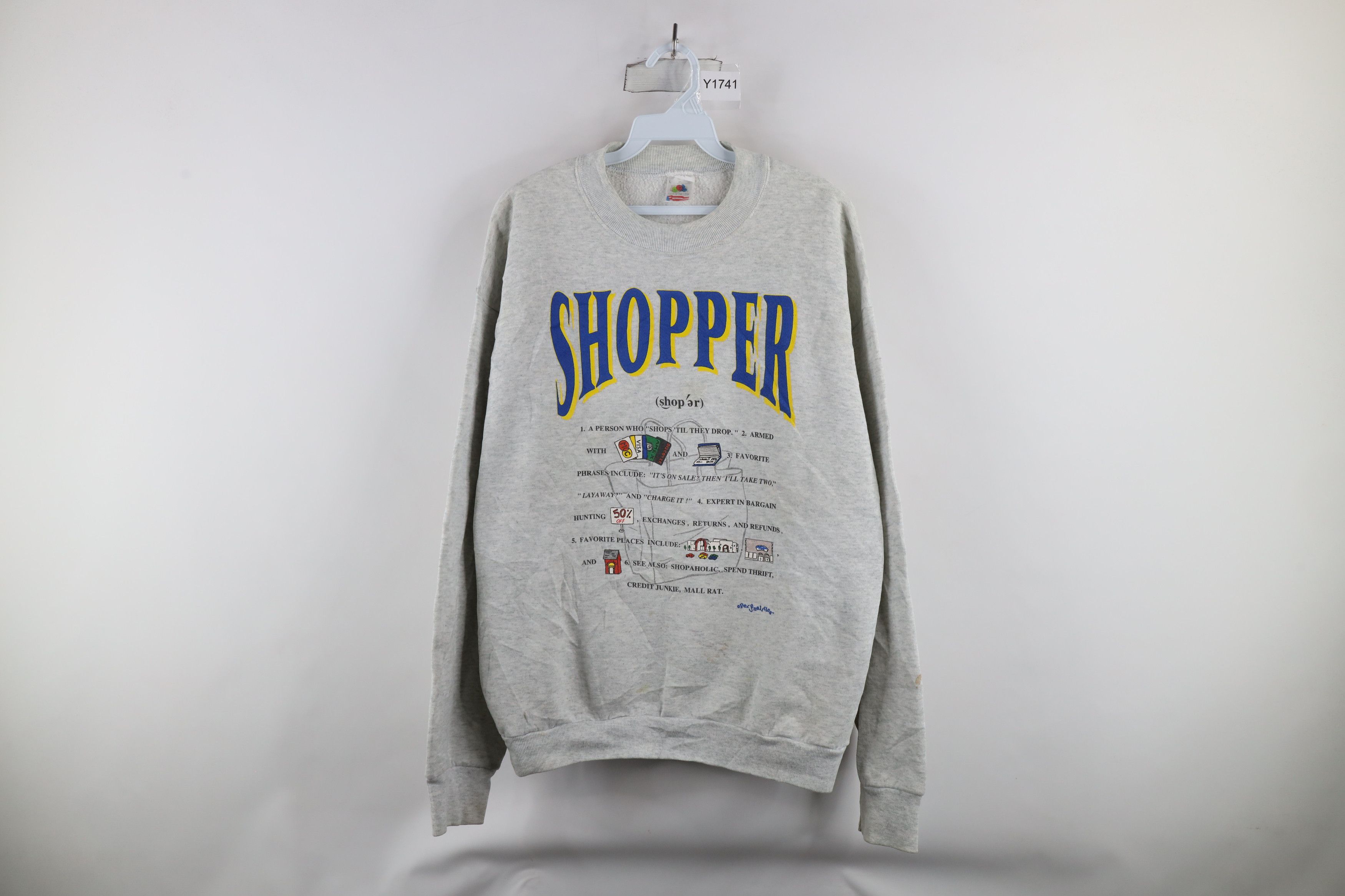 Vintage Vintage 90s Streetwear Spell Out Shopper Sweatshirt USA Size L / US 10 / IT 46 - 1 Thumbnail