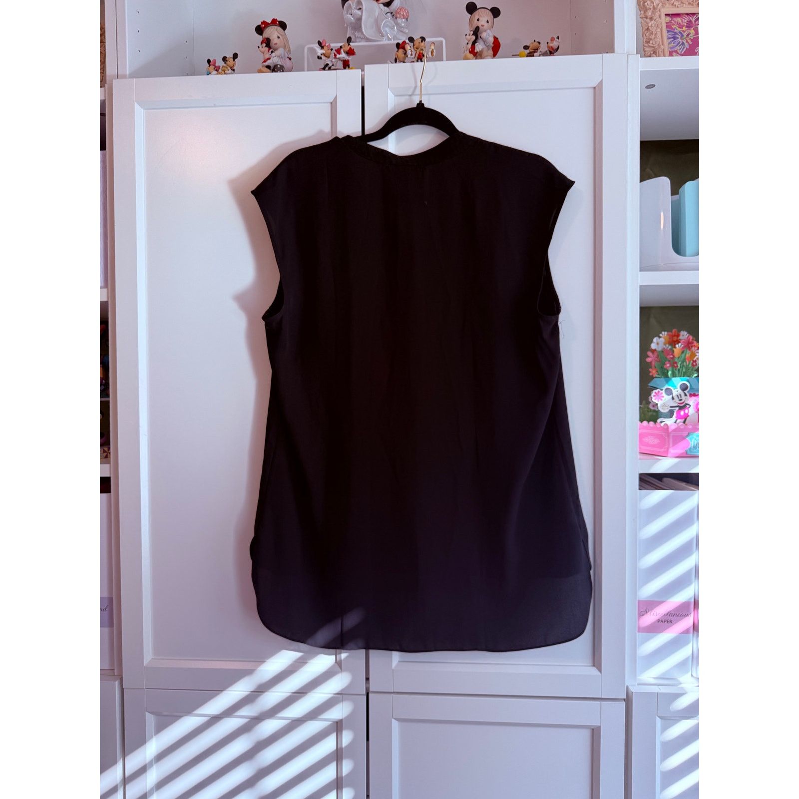 Other Dressbarn Black Tie Neck Knit Top Women Sleeveless L - A025 Size L / US 10 / IT 46 - 3 Thumbnail
