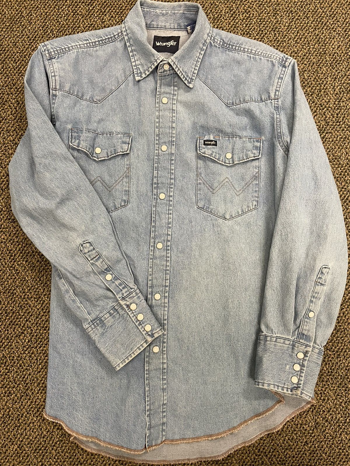 Vintage × Wrangler Vintage Denim Chores Shirt Size US L / EU 52-54 / 3 - 2 Thumbnail