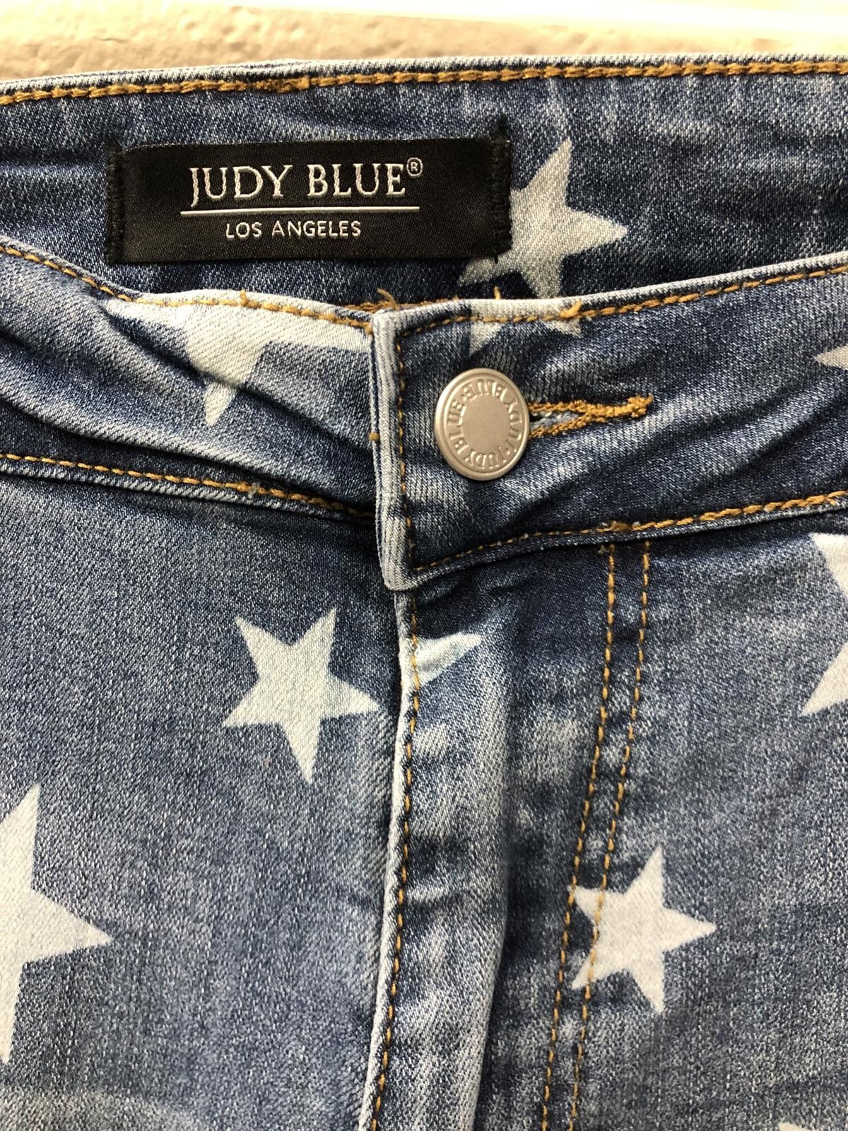 Designer Star-Print Skinny Jeans by Judy Blue Size 38" / US 16 / IT 52 - 2 Thumbnail
