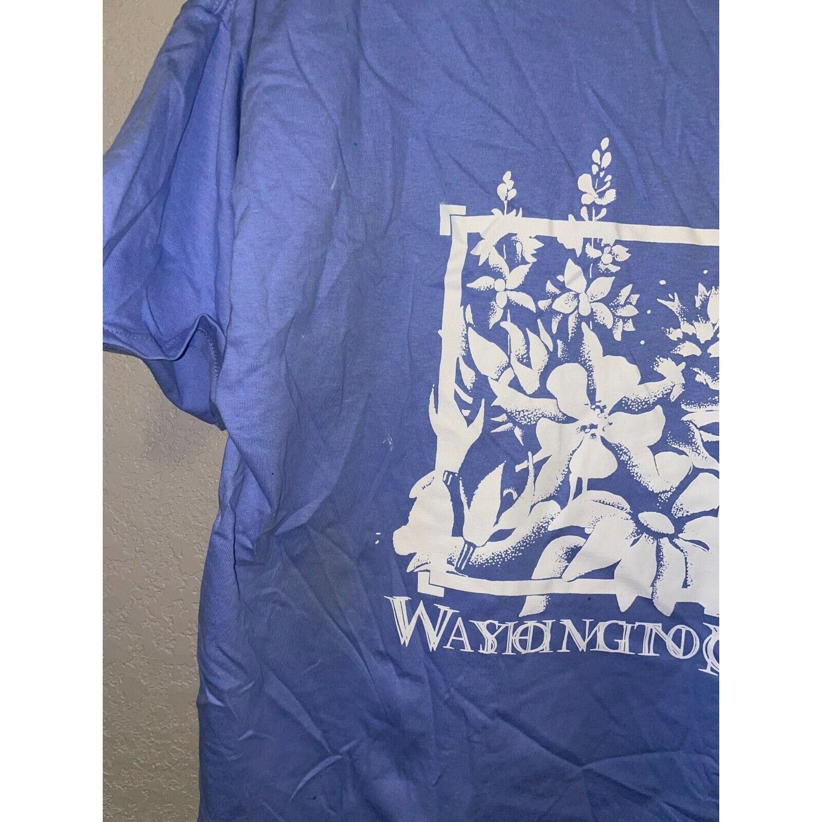 Jerzees Vintage Washington Shirt WA Test Print Tee VTG Large TORN Size US L / EU 52-54 / 3 - 10 Thumbnail