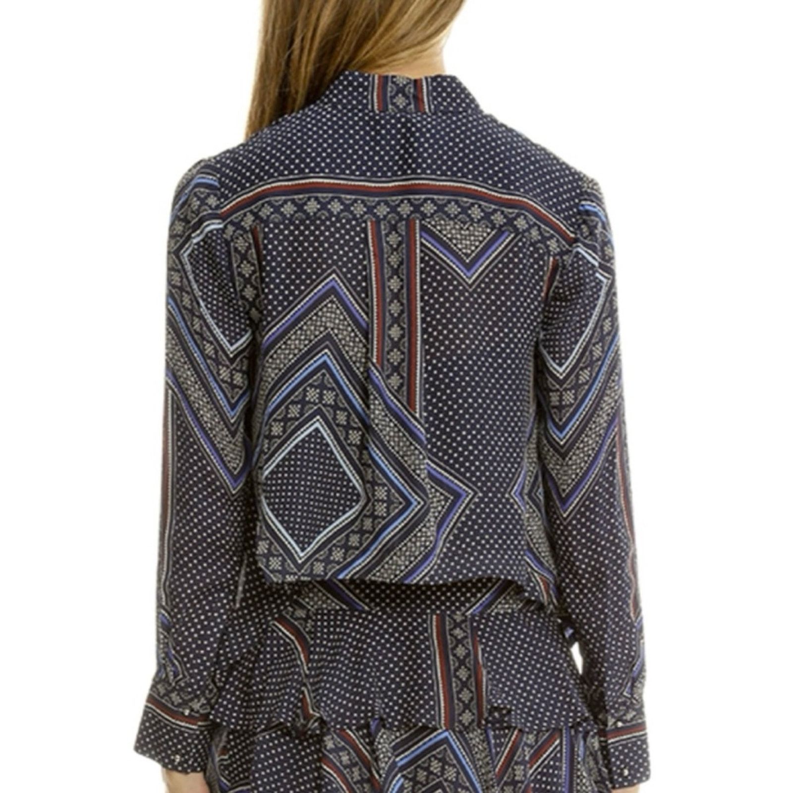 Derek Lam 10 Crosby DEREK LAM • 10 Crosby Bandana 100% Silk Button-Down Shirt Size XS / US 0-2 / IT 36-38 - 15 Thumbnail