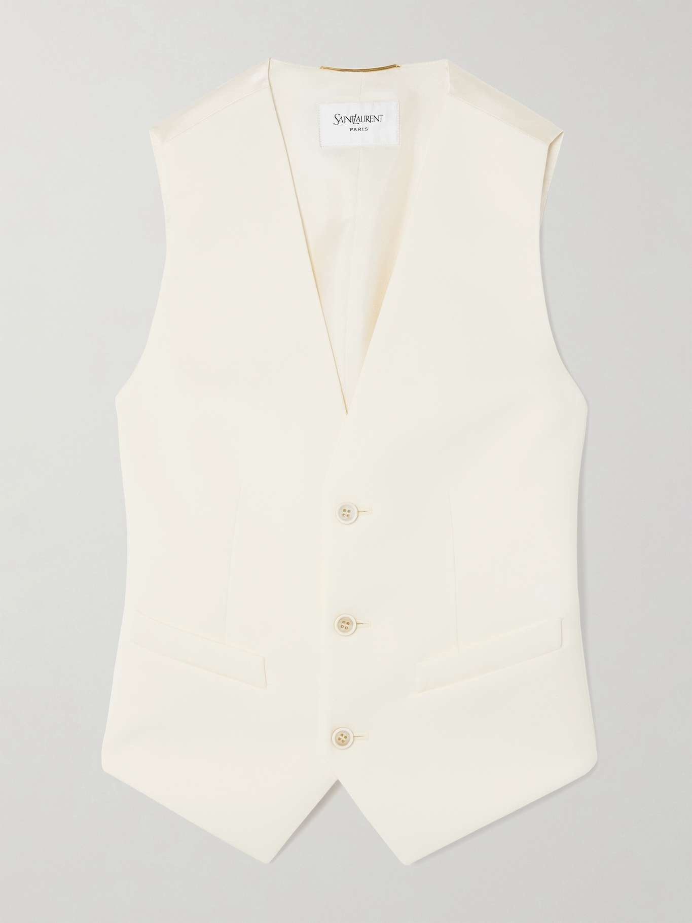 Saint Laurent Paris vest in grain de poudre off-white Size XXL / US 16-18 / IT 52-54 - 1 Thumbnail
