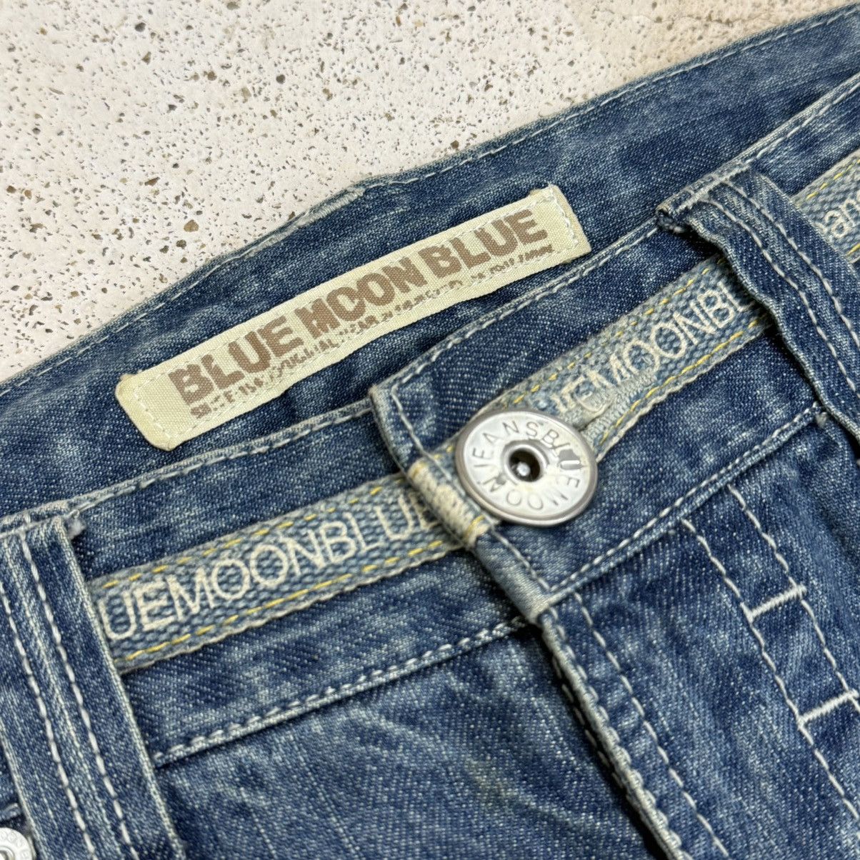Japanese Brand Vintage Buckle Back Pants Blue Moon Blue Denim Pants Size US 29 - 9 Thumbnail
