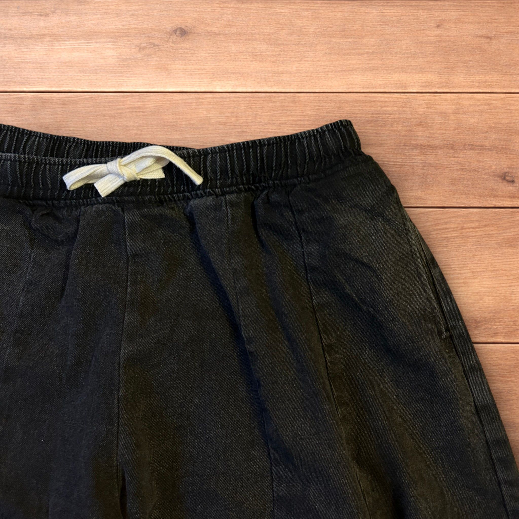 Japanese Brand Super baggy wide leg balloon fit jeans in washed black. Size US 36 / EU 52 - 3 Thumbnail