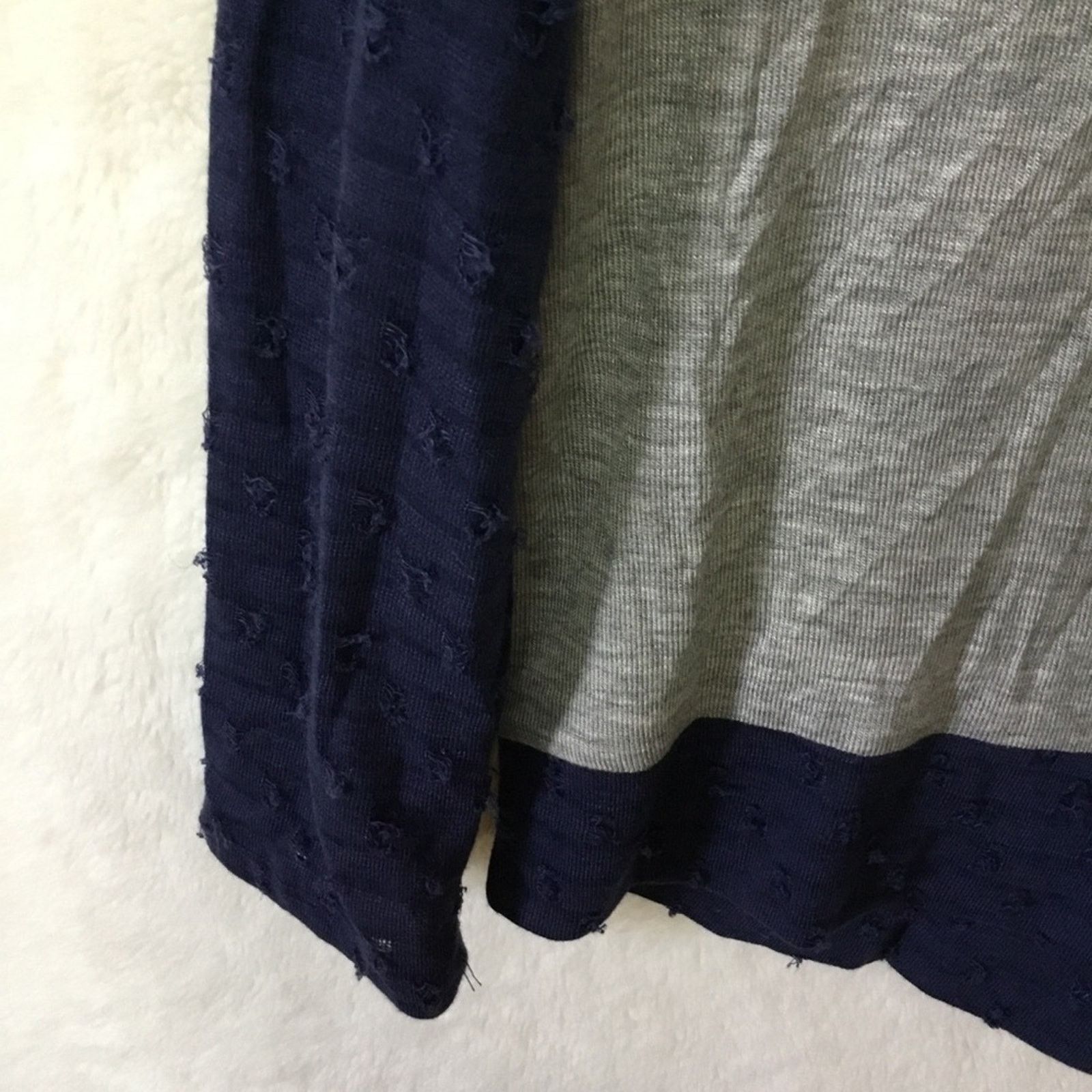 Other Gray Navy Lightweight Knit Distress Detailing Top Size S / US 4 / IT 40 - 7 Thumbnail