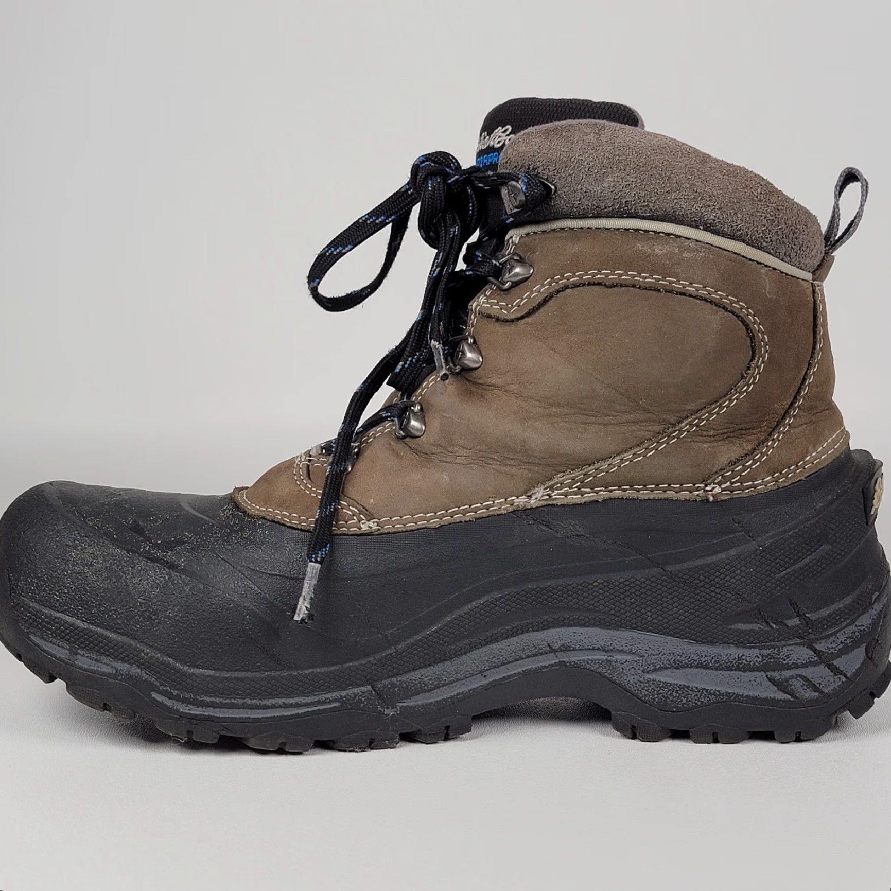 Eddie Bauer Eddie Bauer Mens Snow Boots Winter Waterproof Insulated 200g Thermafill Two Tone Brown Leather Rubber Snowfoil Boots Mens 10 Shoes Size US 10 / EU 43 - 4 Thumbnail