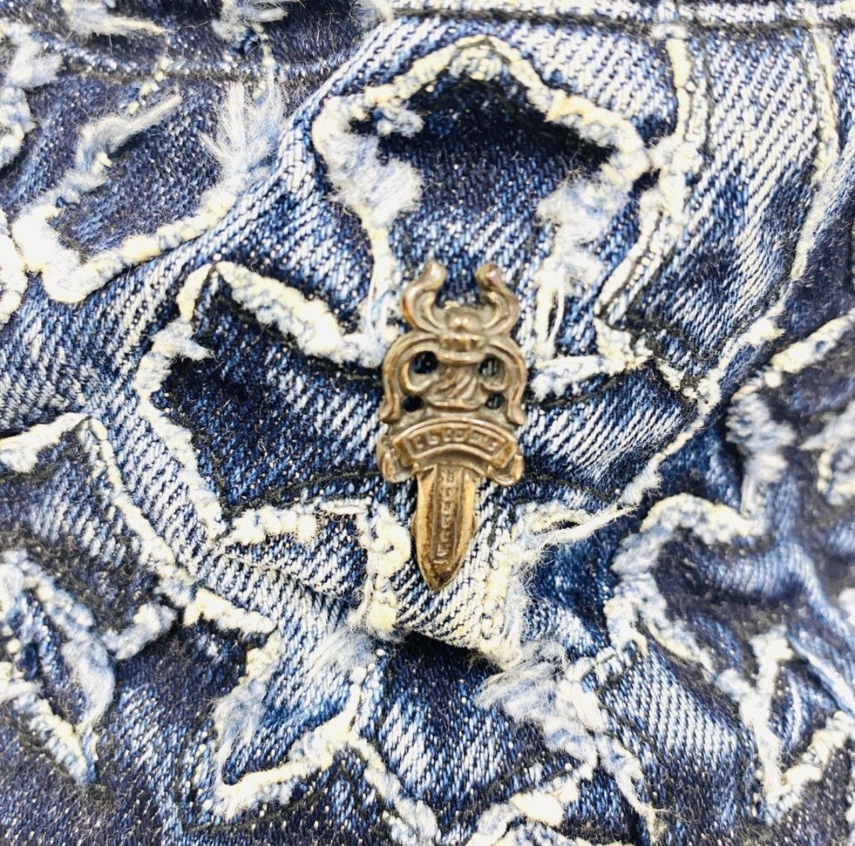 Chrome Hearts Chrome Hearts dagger cemetery cross patch denim bucket hat Size ONE SIZE - 7 Thumbnail