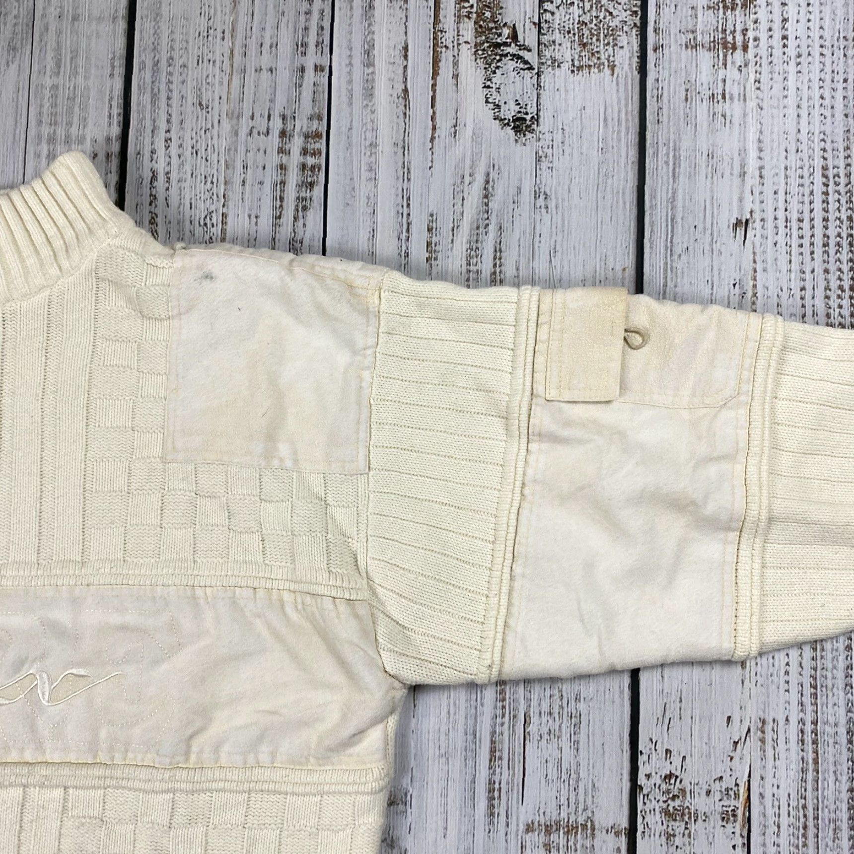 Alife VTG Y2K 90S PLATINUM LIFE BIGGIE FOX BIGGIE SWEATER IVORY CHECKERED RAPPER KNIT PULLOVER MEN XL BARE FOX BIGGIE IVORY CHECKERED 90s HIP HOP Size US XL / EU 56 / 4 - 3 Thumbnail