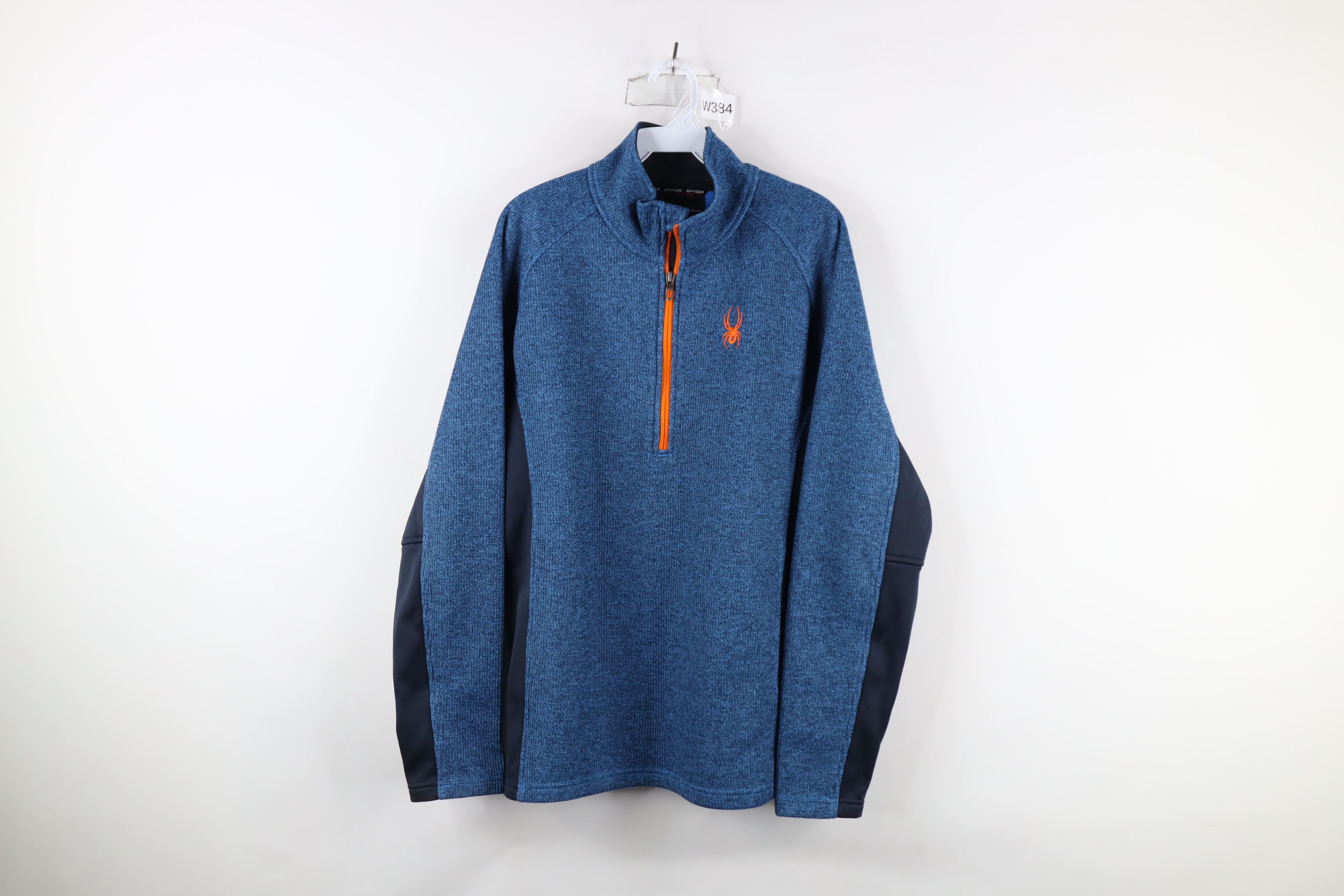 Spyder × Vintage Spyder Ribbed Knit Half Zip Pullover Skiing Sweater Blue Size US L / EU 52-54 / 3 - 1 Thumbnail