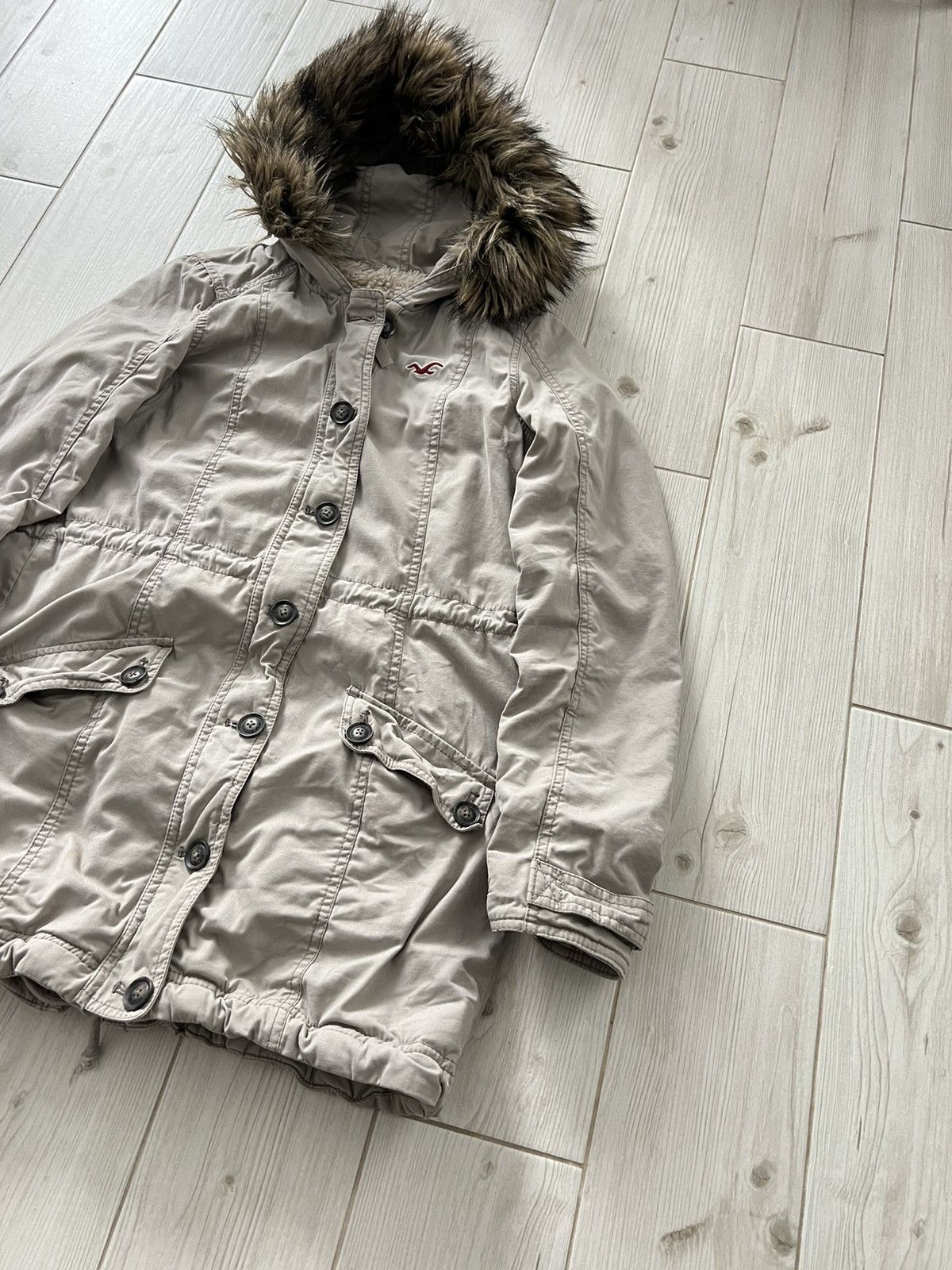 Hollister Hollister Y2K Womens Hooded Utility Coat Sherpa Lined Jacket Size M / US 6-8 / IT 42-44 - 3 Thumbnail