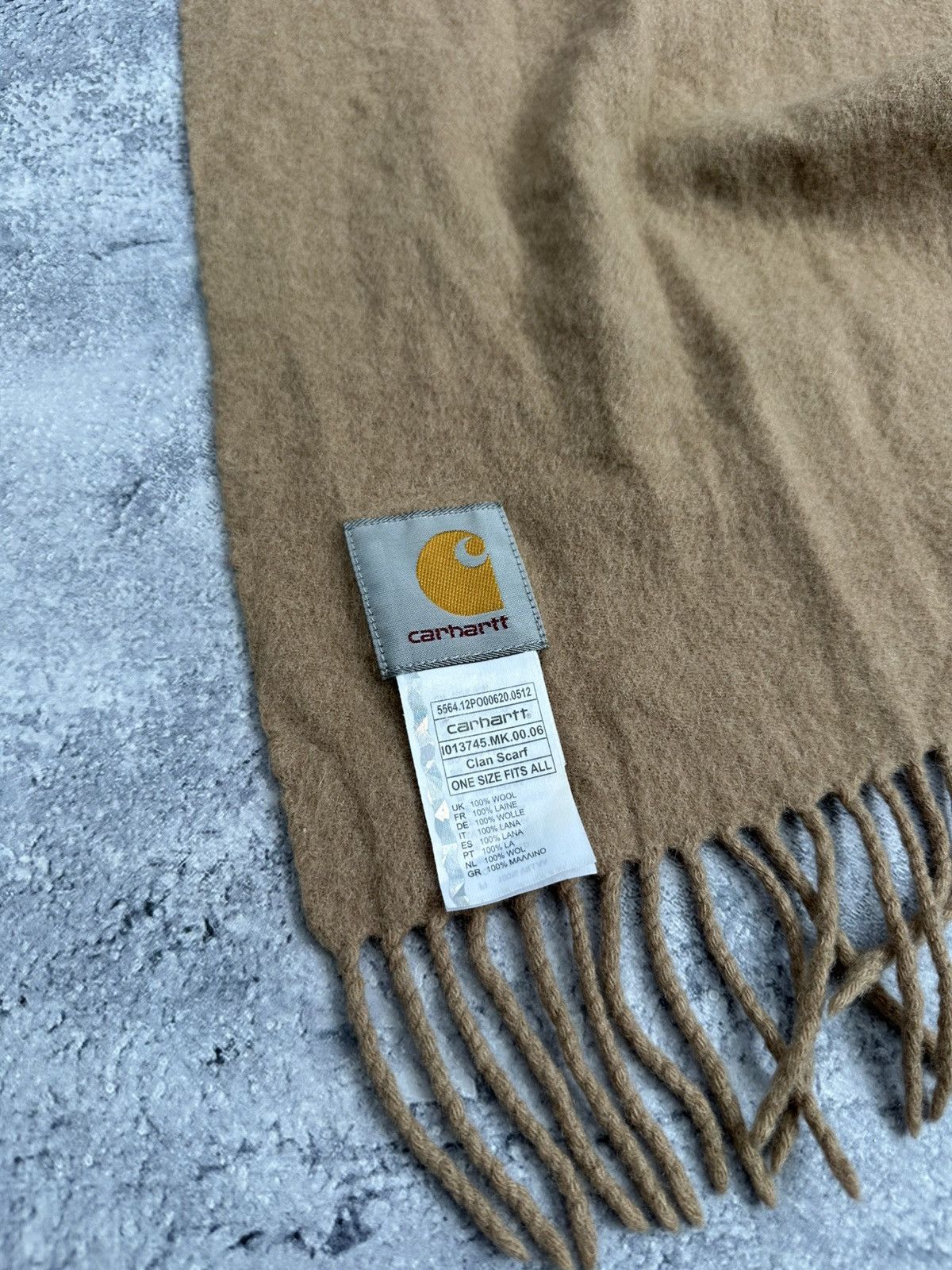 Carhartt Y2K Vintage Carhartt Wool Scarf Muffler Beige Neck Wear OS Size ONE SIZE - 10 Thumbnail