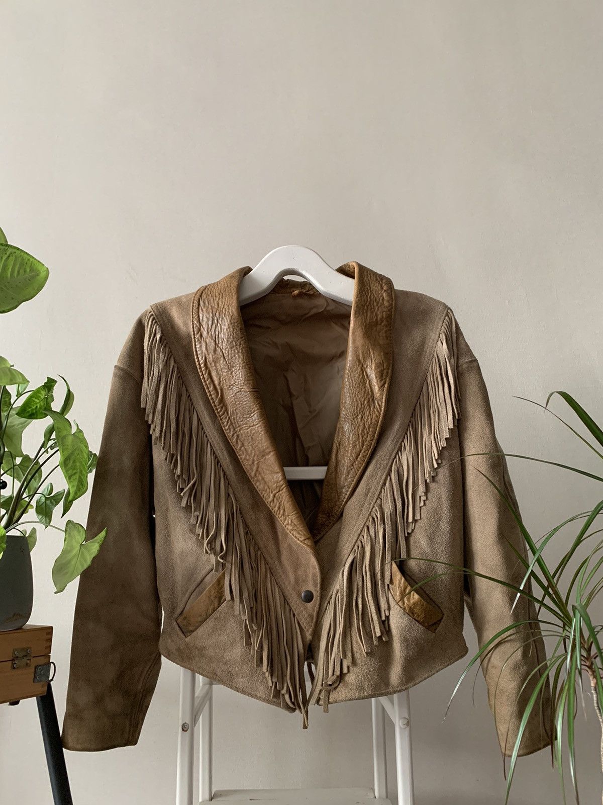 Cowboy Equipment Rare🔥 70s’ Western Fringe Leather Jacket Country Boho Size M / US 6-8 / IT 42-44 - 1 Thumbnail