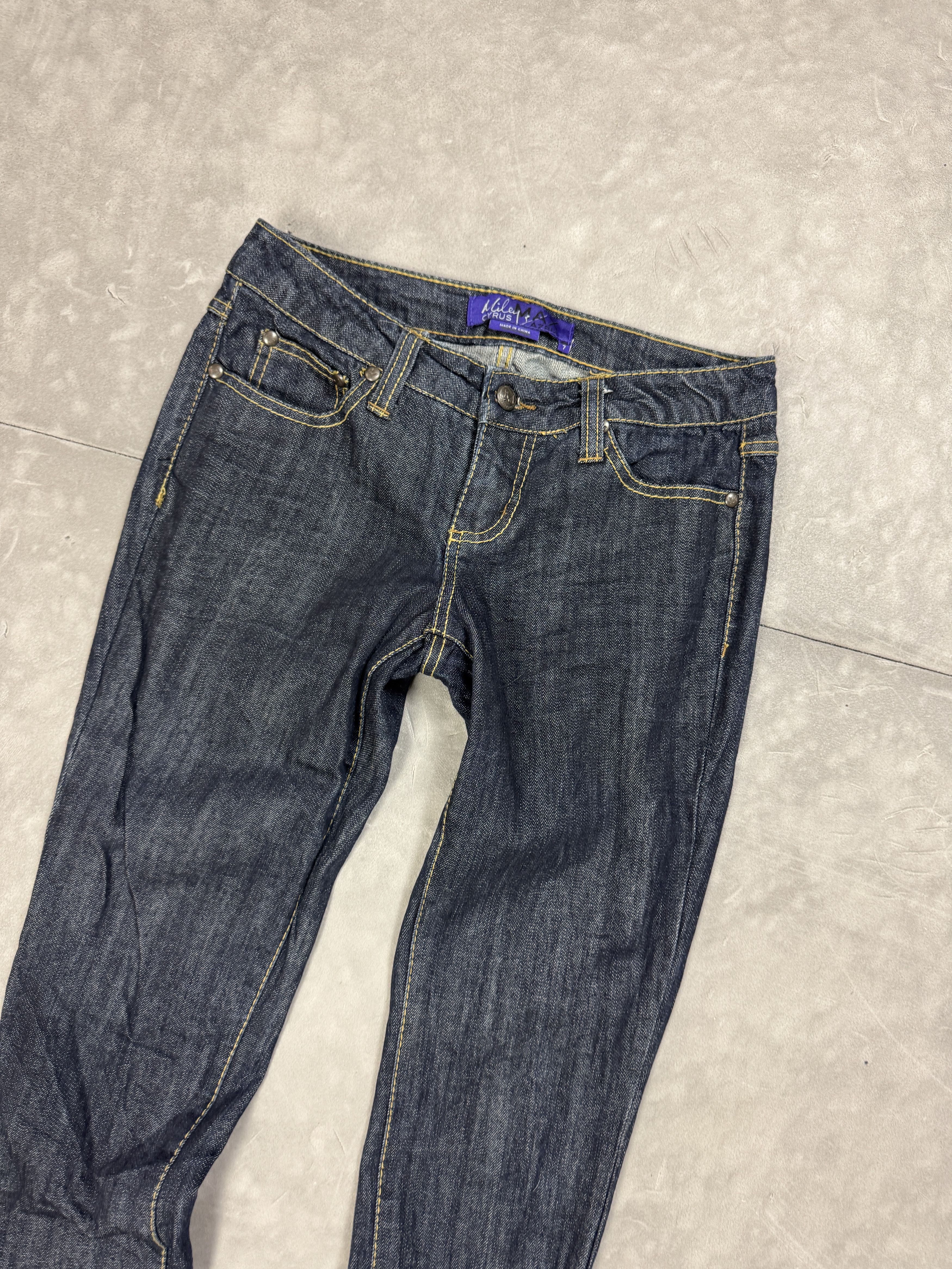 Vintage Vintage Washed Navy Denim Jeans Y2K (XS/S) 90s 80s Size 26" / US 2 / IT 38 - 4 Thumbnail