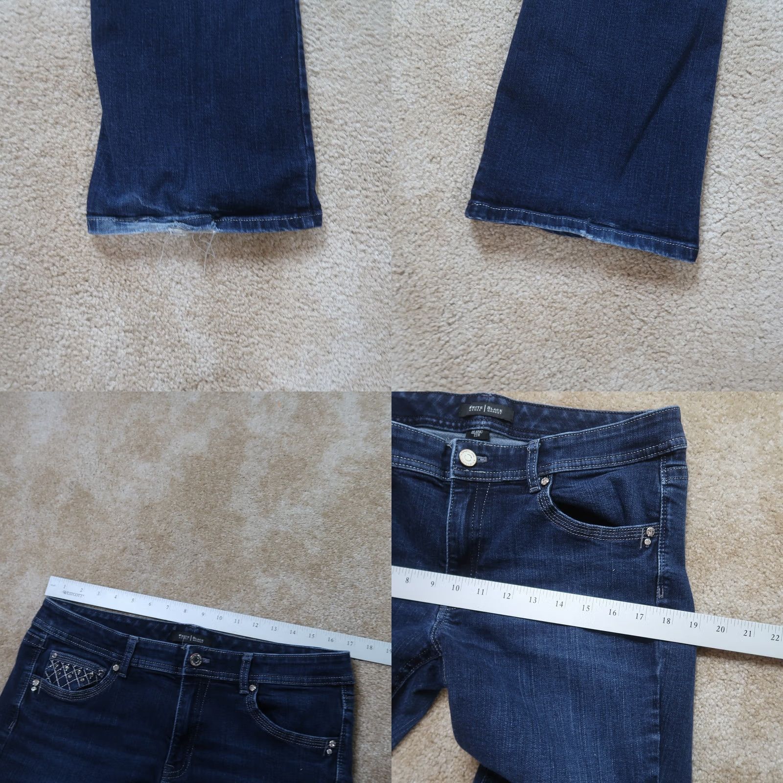 White House Black Market White House Black Market Jeans Womens 12 Blue Denim Bootcut 5-Pocket Classic Mid Rise Dark Wash Size 34" / US 12 / IT 48 - 8 Thumbnail