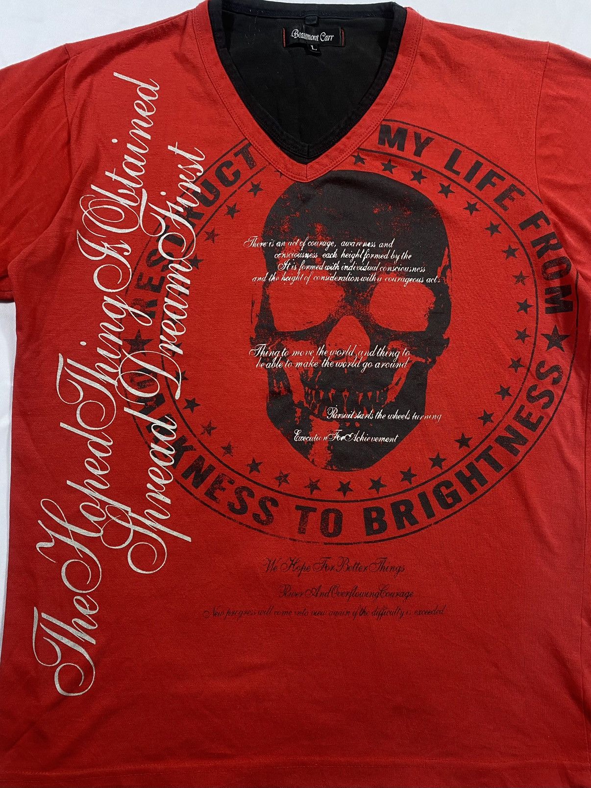 Japanese Brand Japanese Bealmont Carr gothic skull short sleeve tee Size US L / EU 52-54 / 3 - 4 Thumbnail
