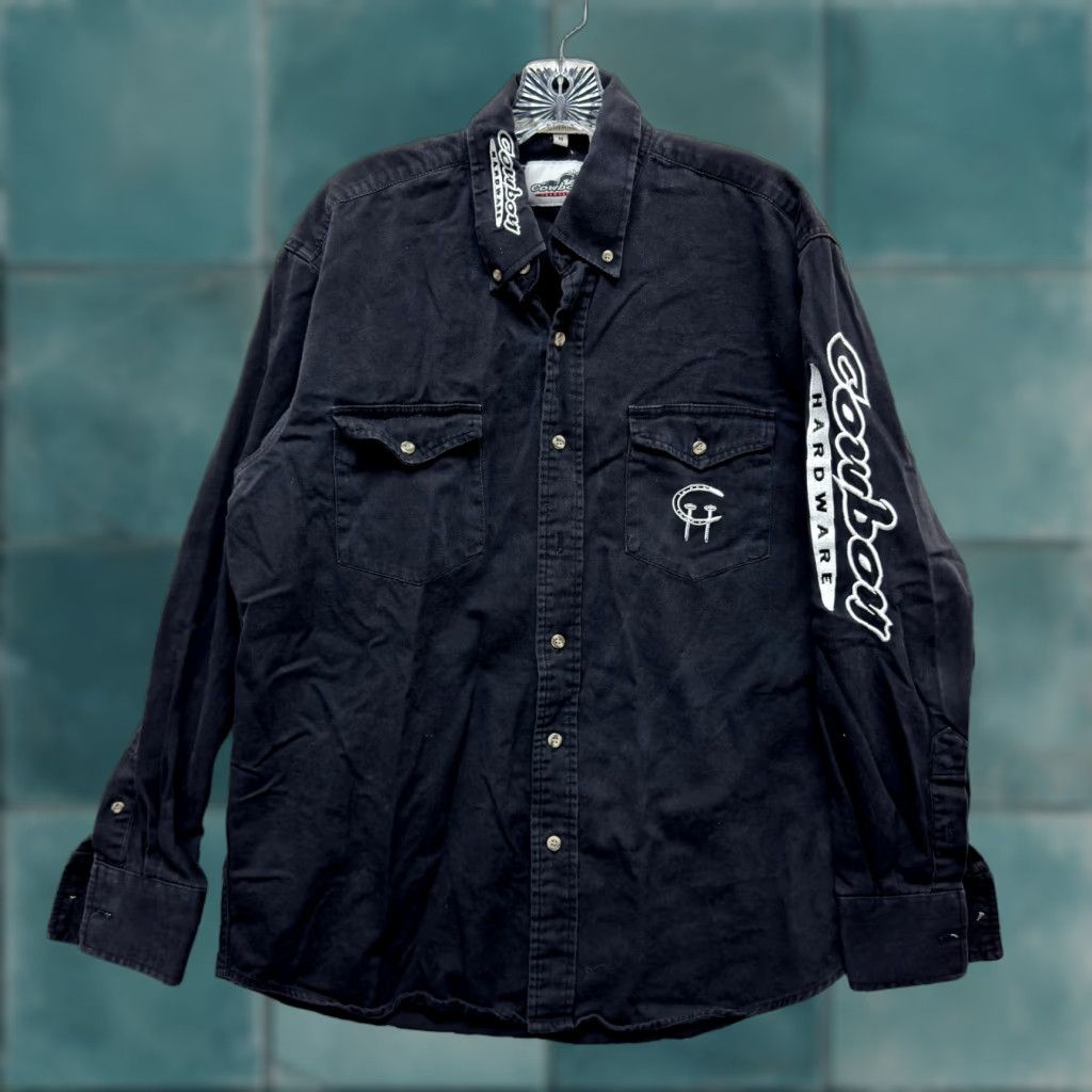 Vintage VINTAGE Cowboy Hardware Button Down Shirt Mens Black Western Rodeo Long Sleeve Medium Size US M / EU 48-50 / 2 - 1 Thumbnail