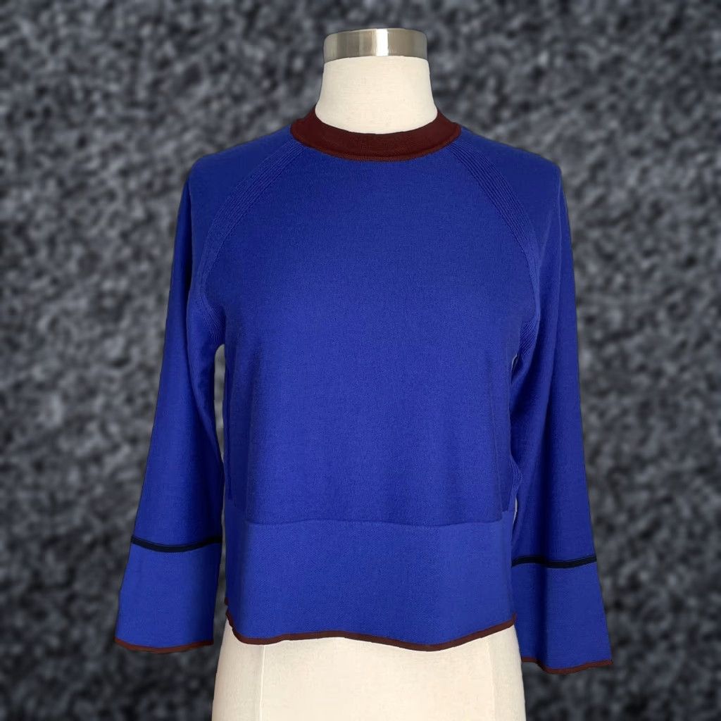 Victoria Beckham VINTAGE Victoria Beckham Raglan Sleeve Crew Neck Sweater Electric Blue Size S Size S / US 4 / IT 40 - 1 Thumbnail