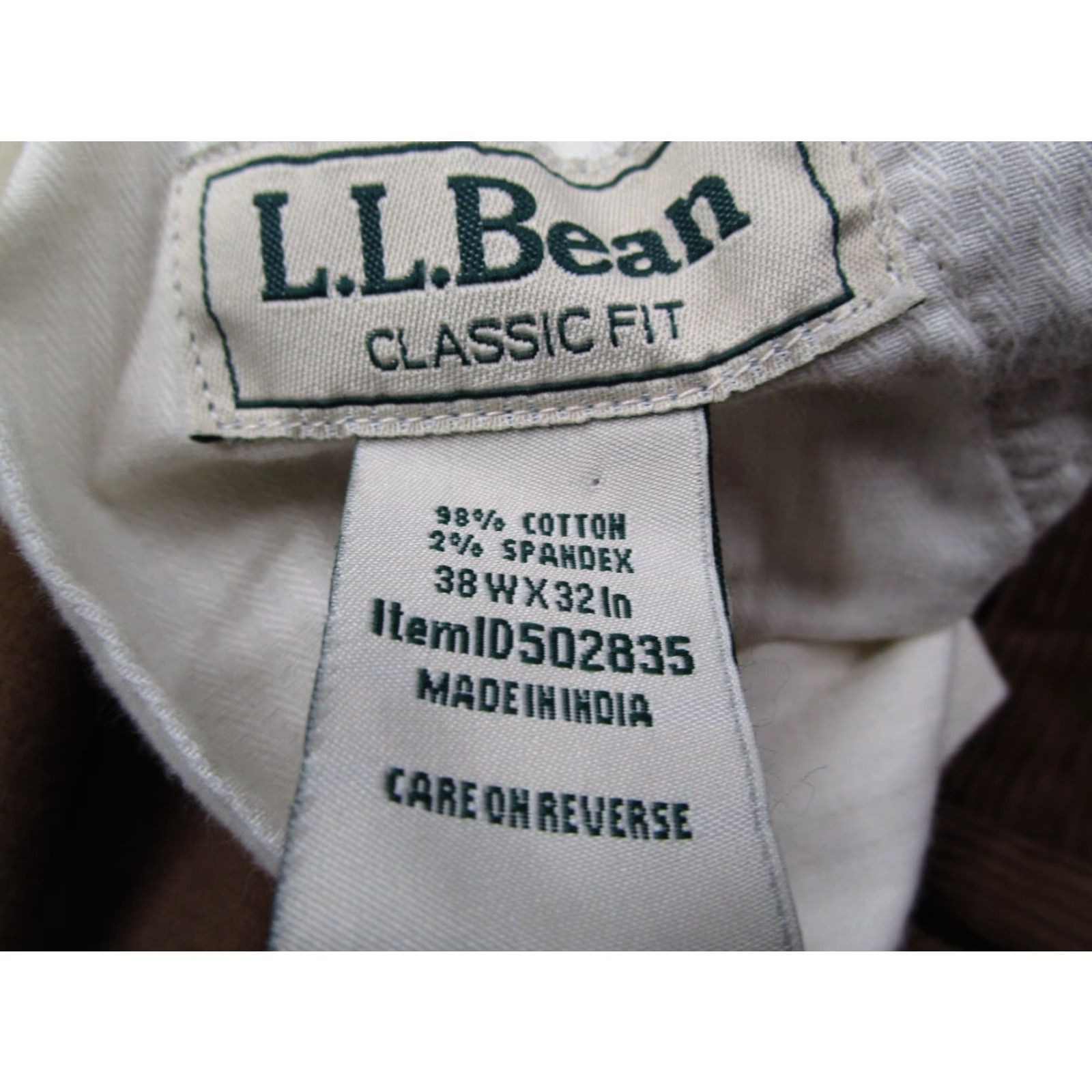 Vintage L.L. Bean Classic Corduroy Pants Mens 38 Brown 5-Pocket Chino Work 38x32 Size US 38 / EU 54 - 3 Thumbnail
