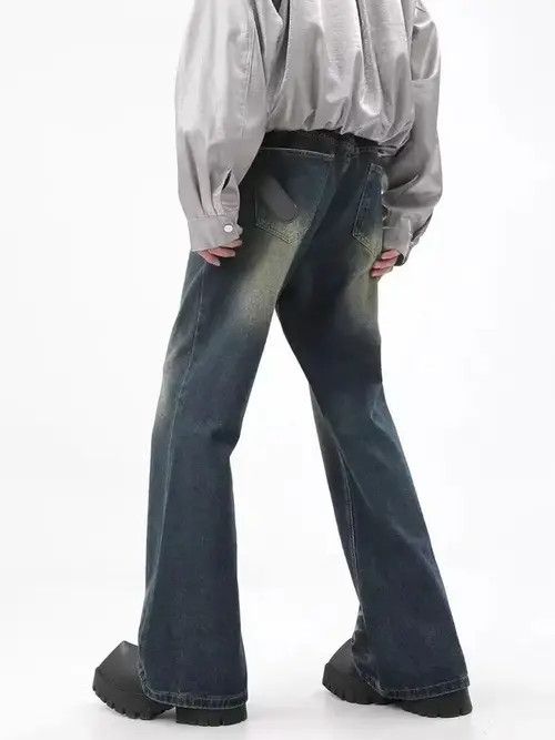 YANTOR Retro distressed washed deconstructed micro-flare jeans Size US 32 / EU 48 - 4 Thumbnail